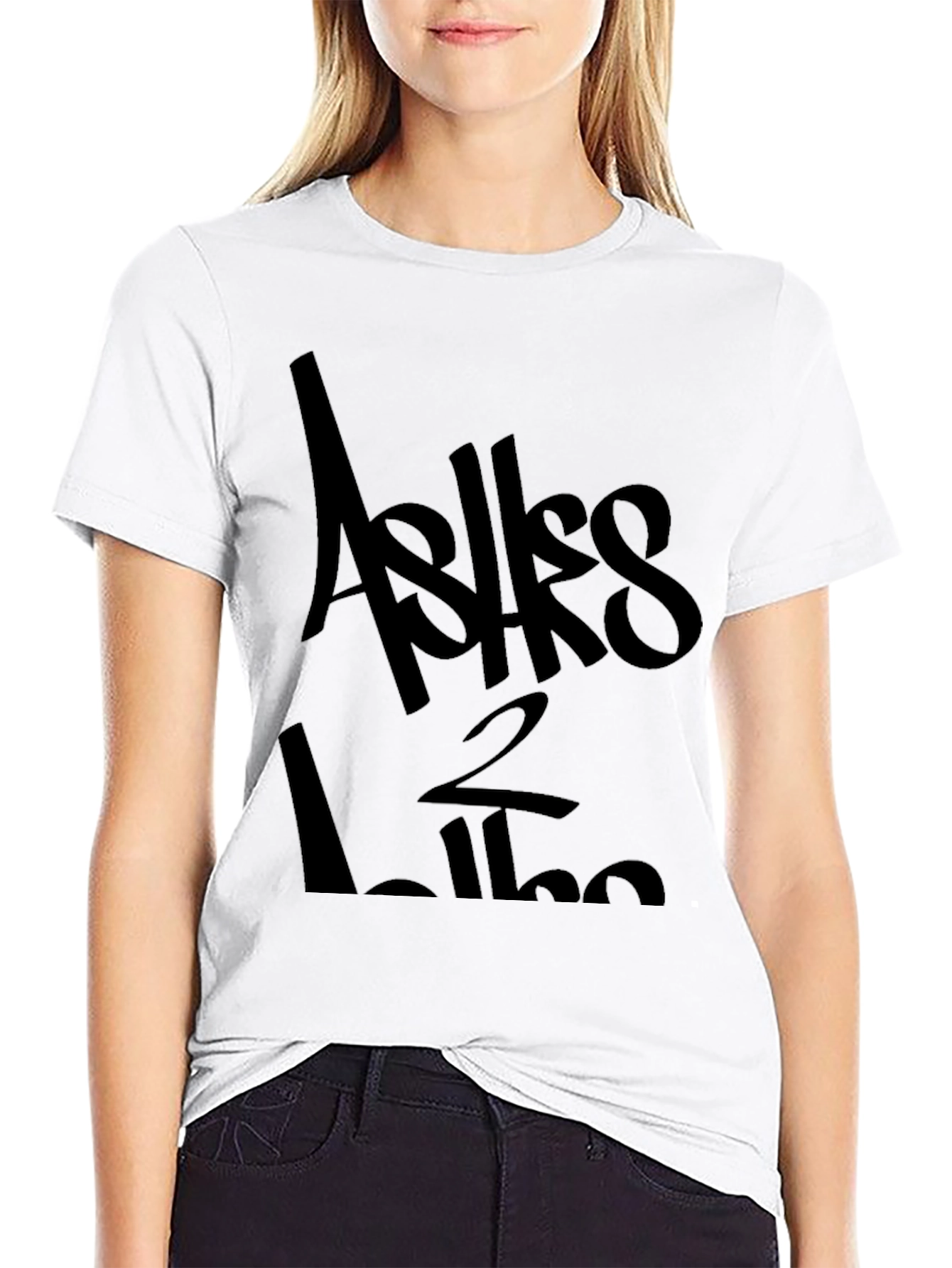 Asks 2 Like Black Graphic Tee