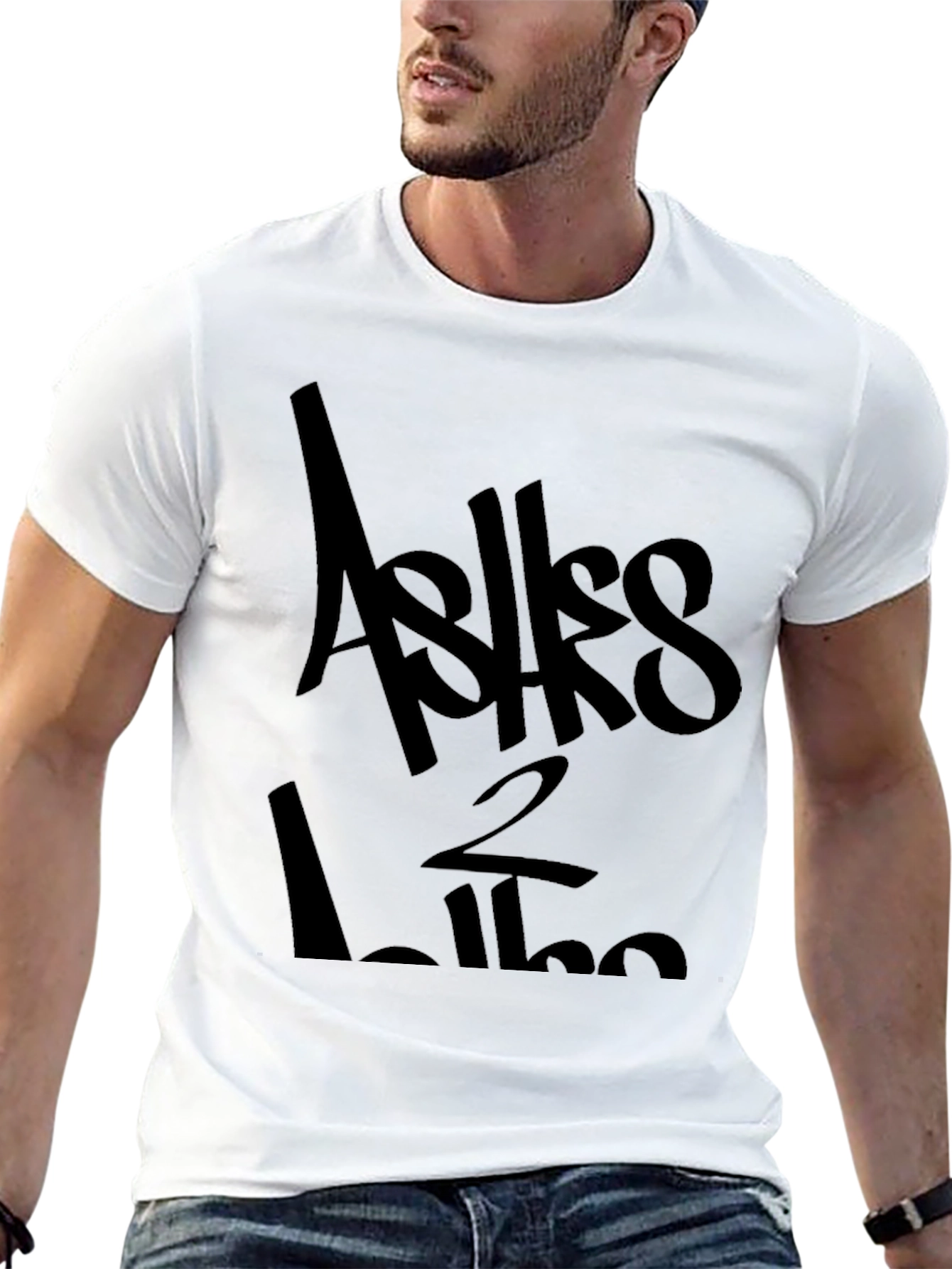 Asks 2 Like Black Graphic Tee