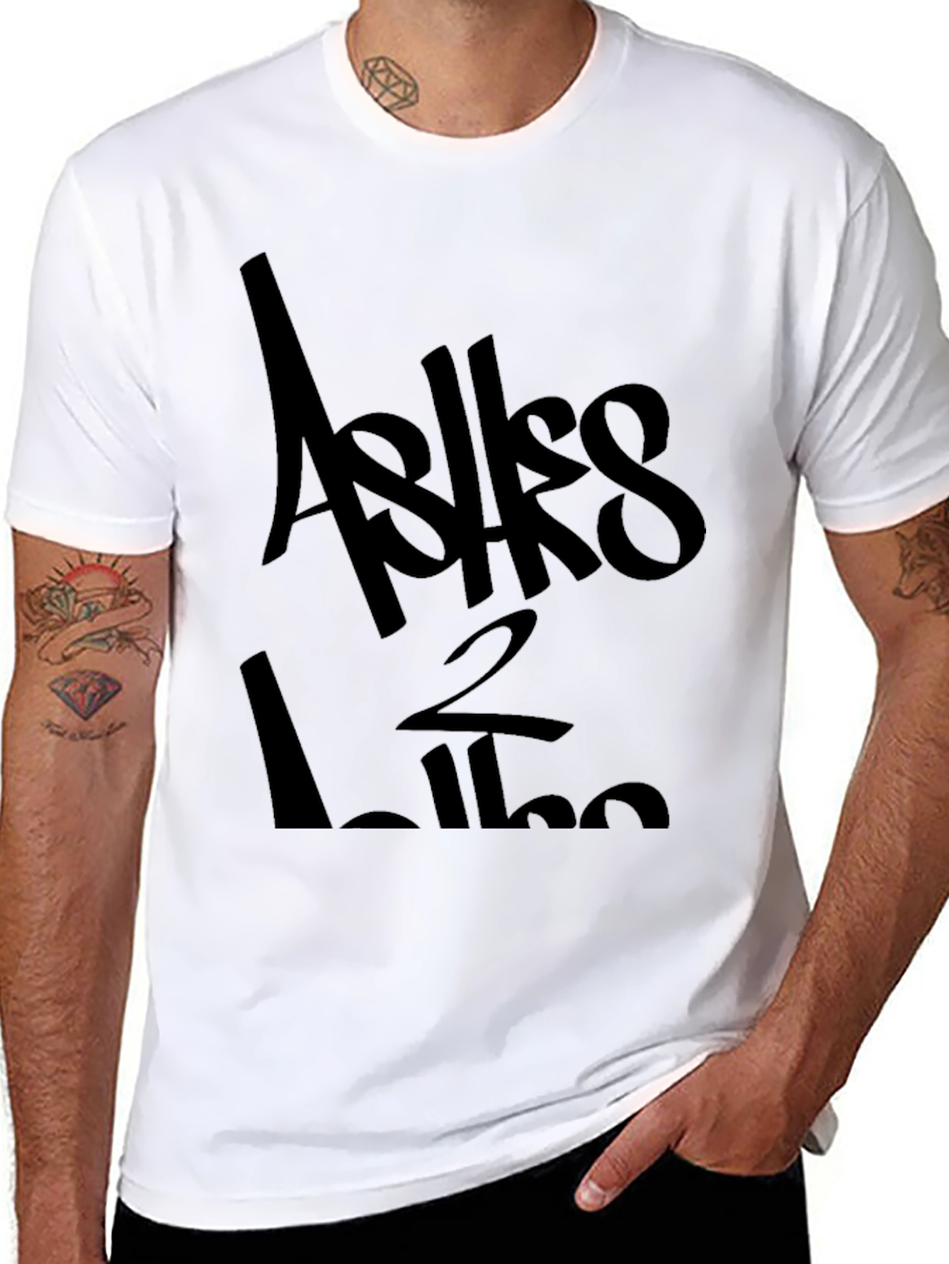 Asks 2 Like Black Graphic Tee