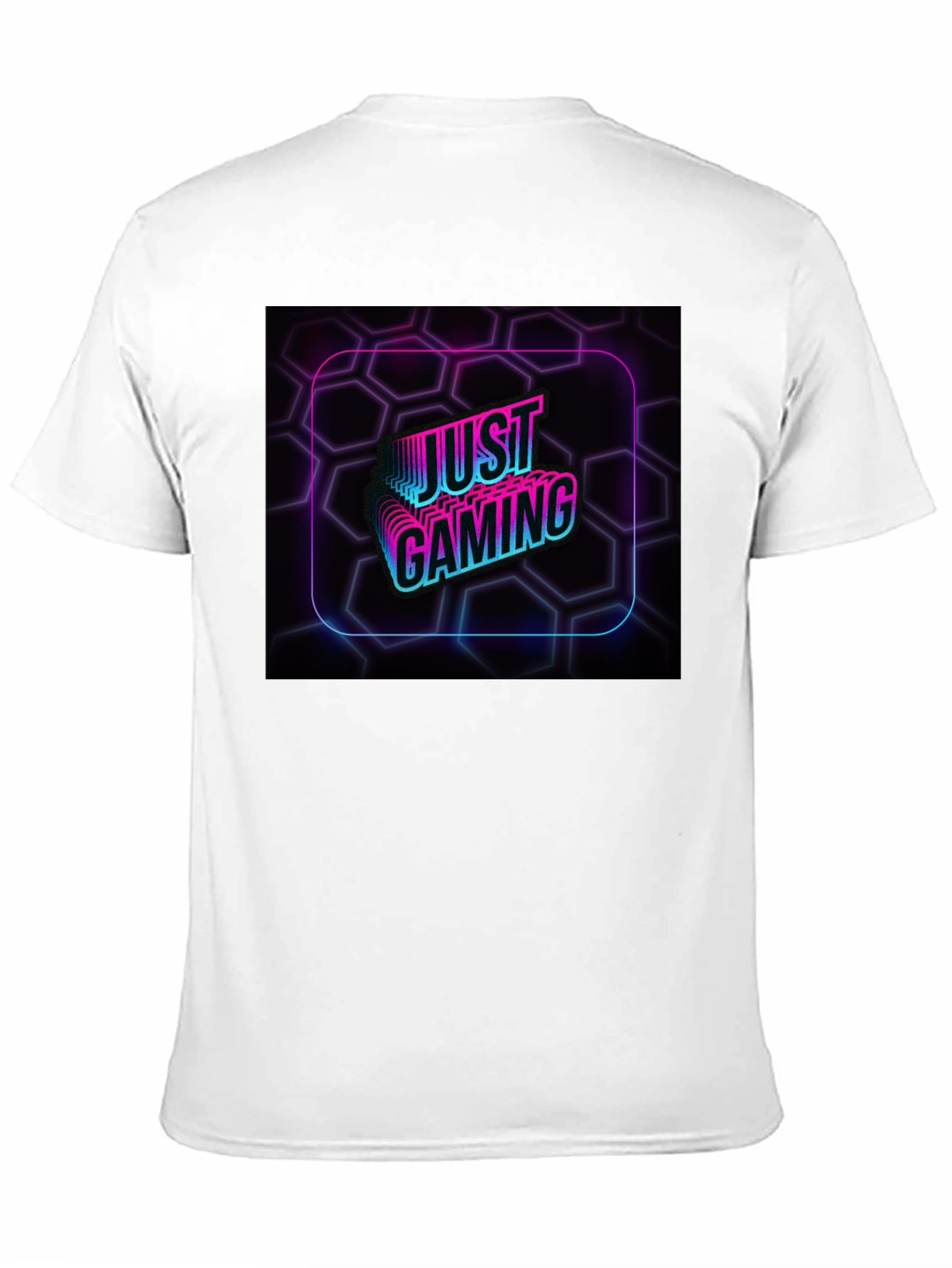 Just Gaming Black T-Shirt - Neon Gamer Design