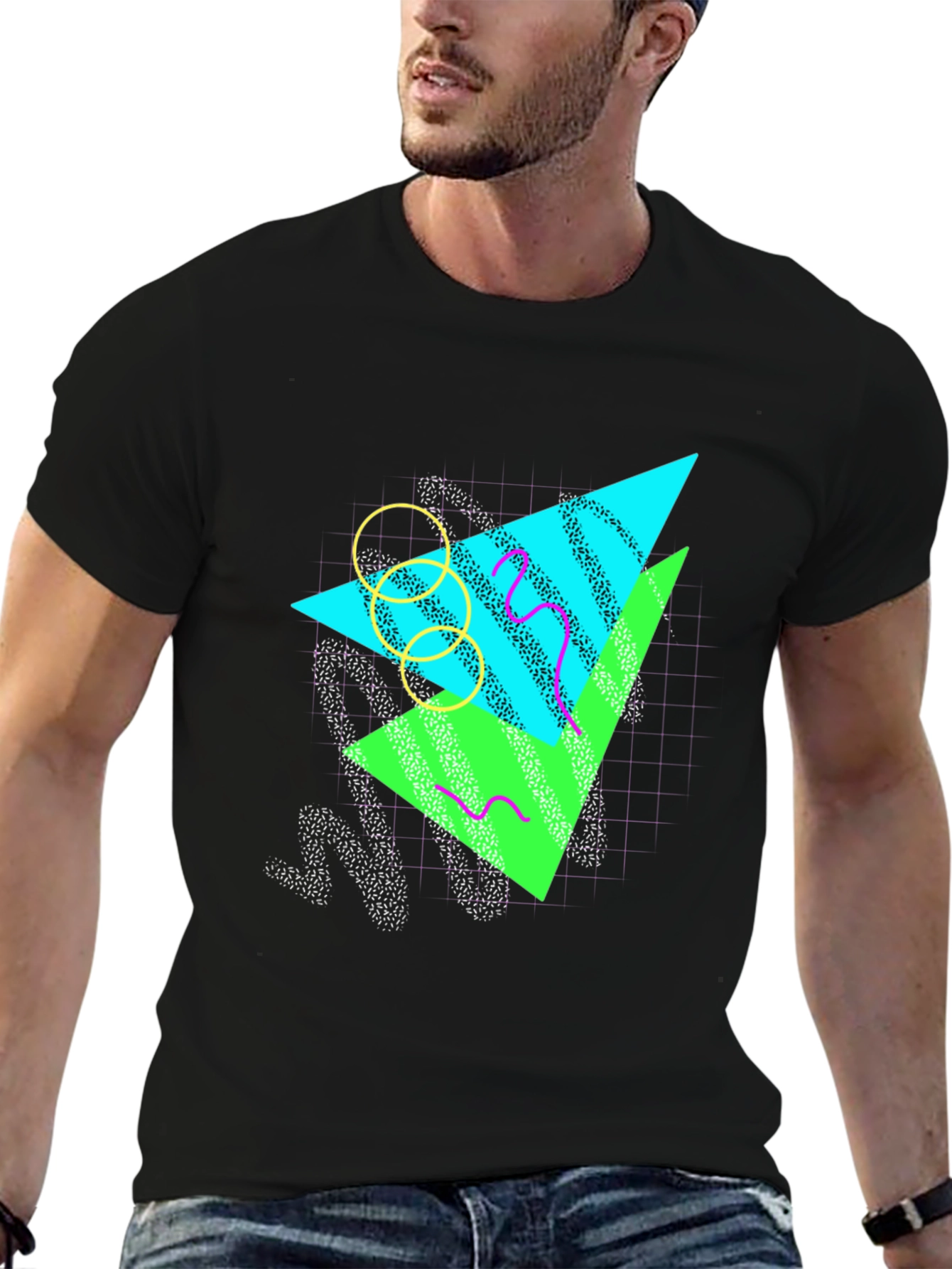 Retro 80s Graphic Tee - Black
