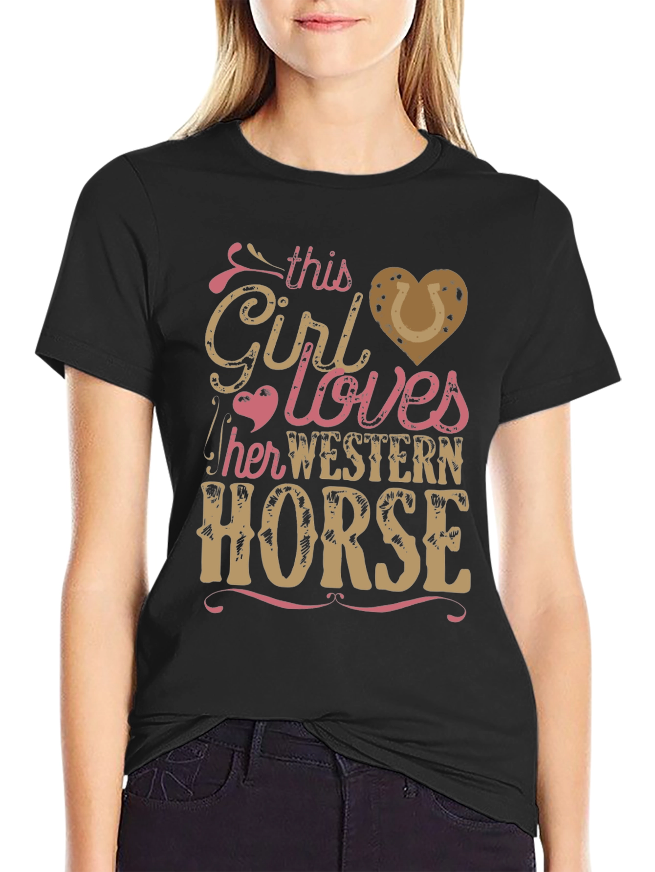 Girl Loves Western Horse Graphic Tee