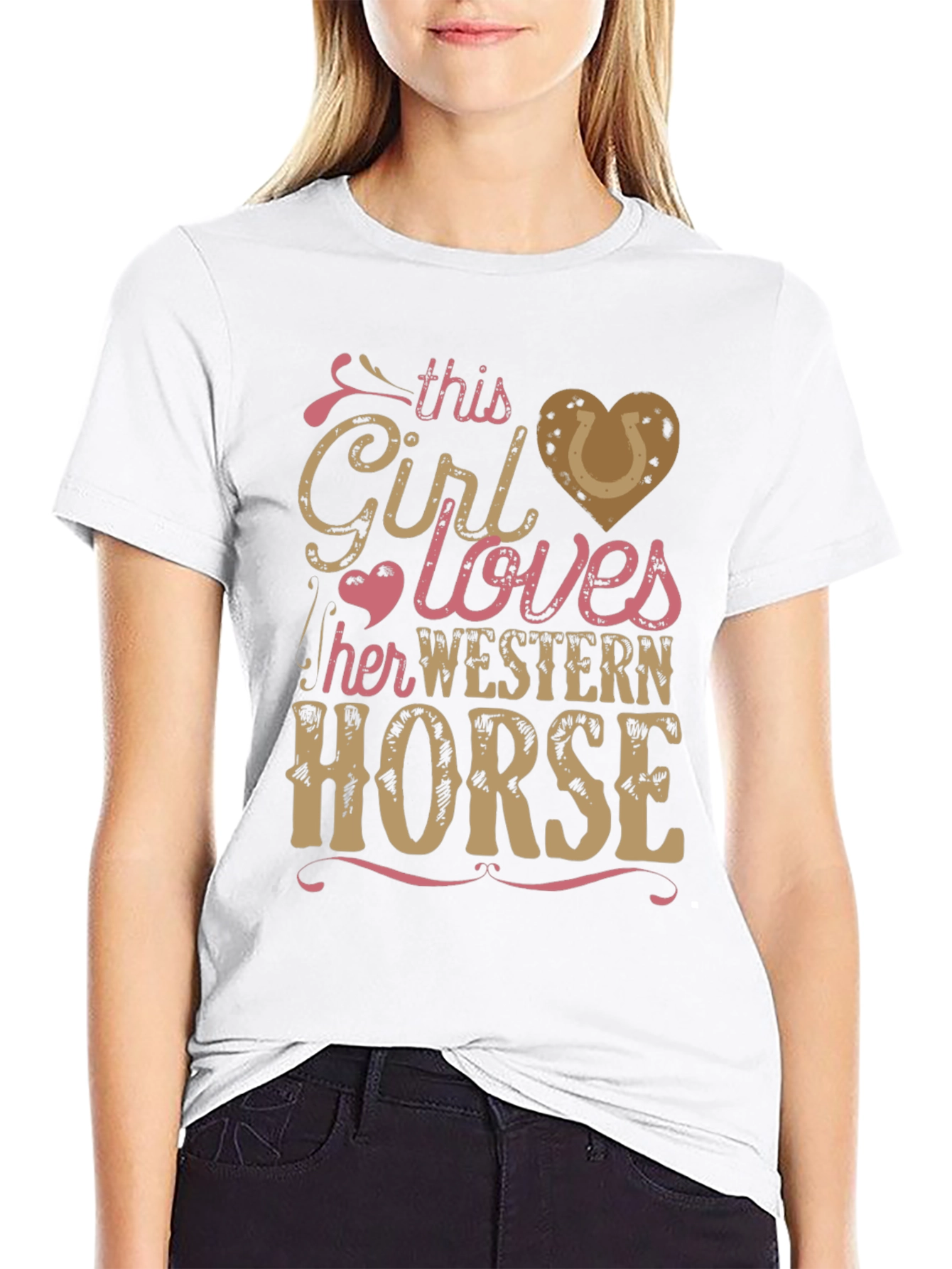 Girl Loves Western Horse Graphic Tee