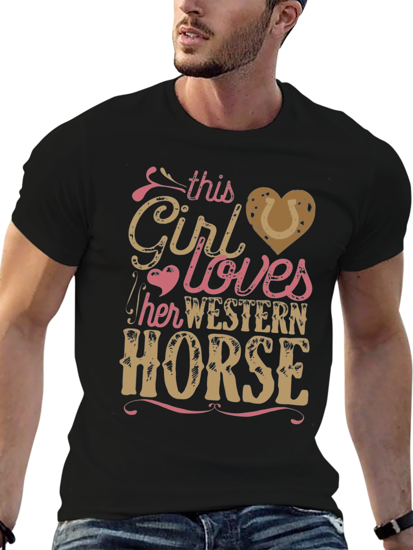 Girl Loves Western Horse Graphic Tee