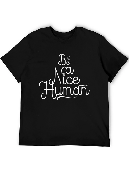 Be Nice Human Black Graphic Tee