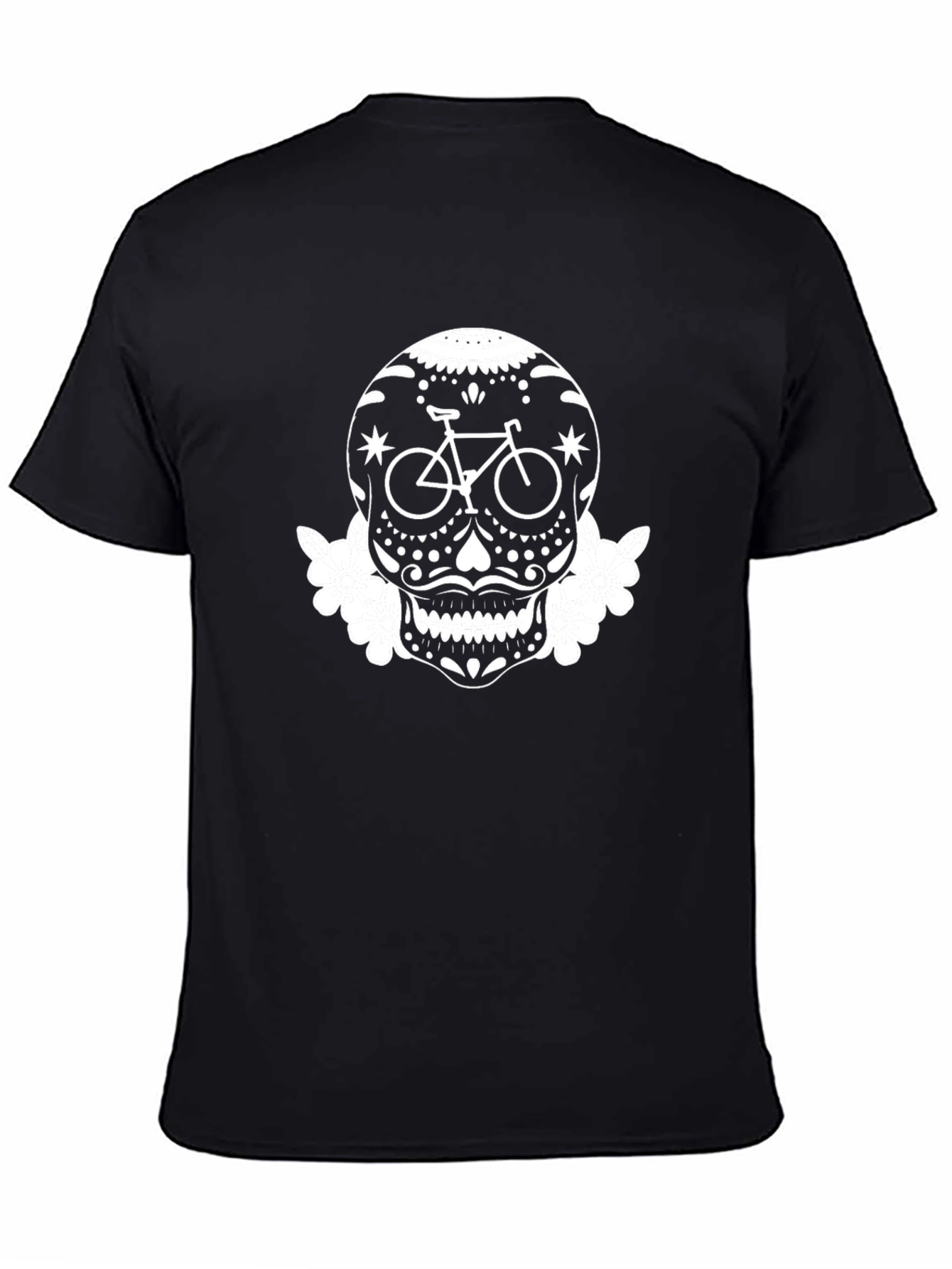 Day of the Dead Bicycle Skull Graphic T-Shirt