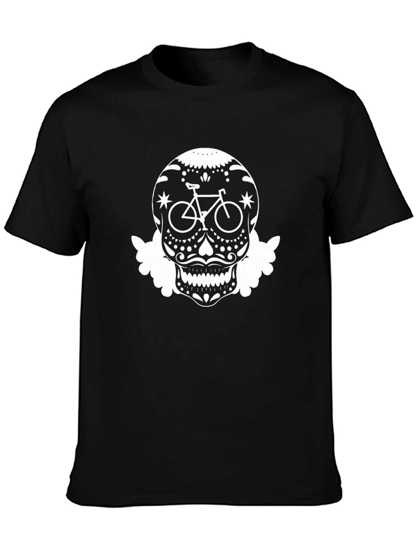 Day of the Dead Bicycle Skull Graphic T-Shirt