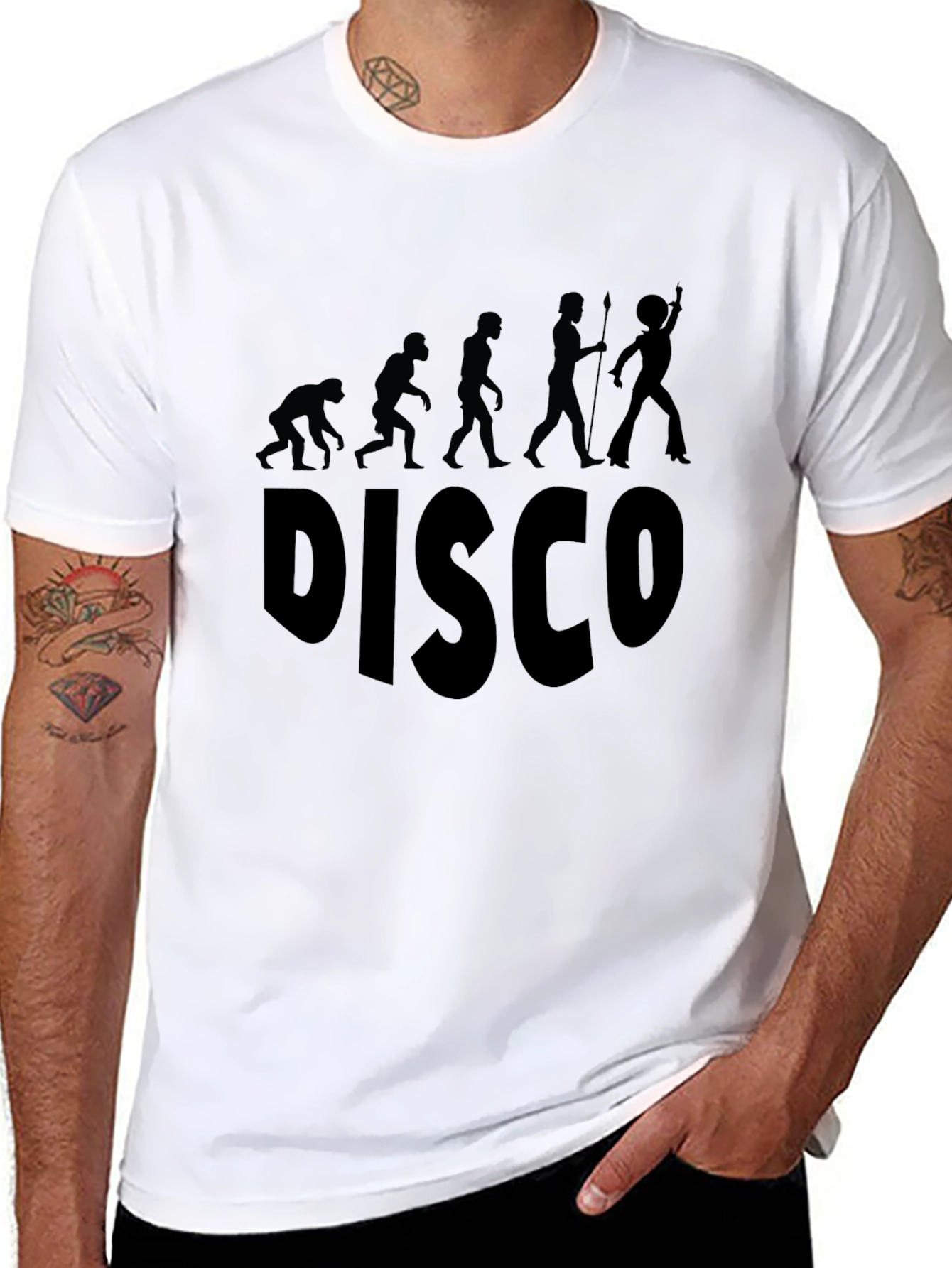 Disco Evolution Graphic T-Shirt - Black Cotton Tee