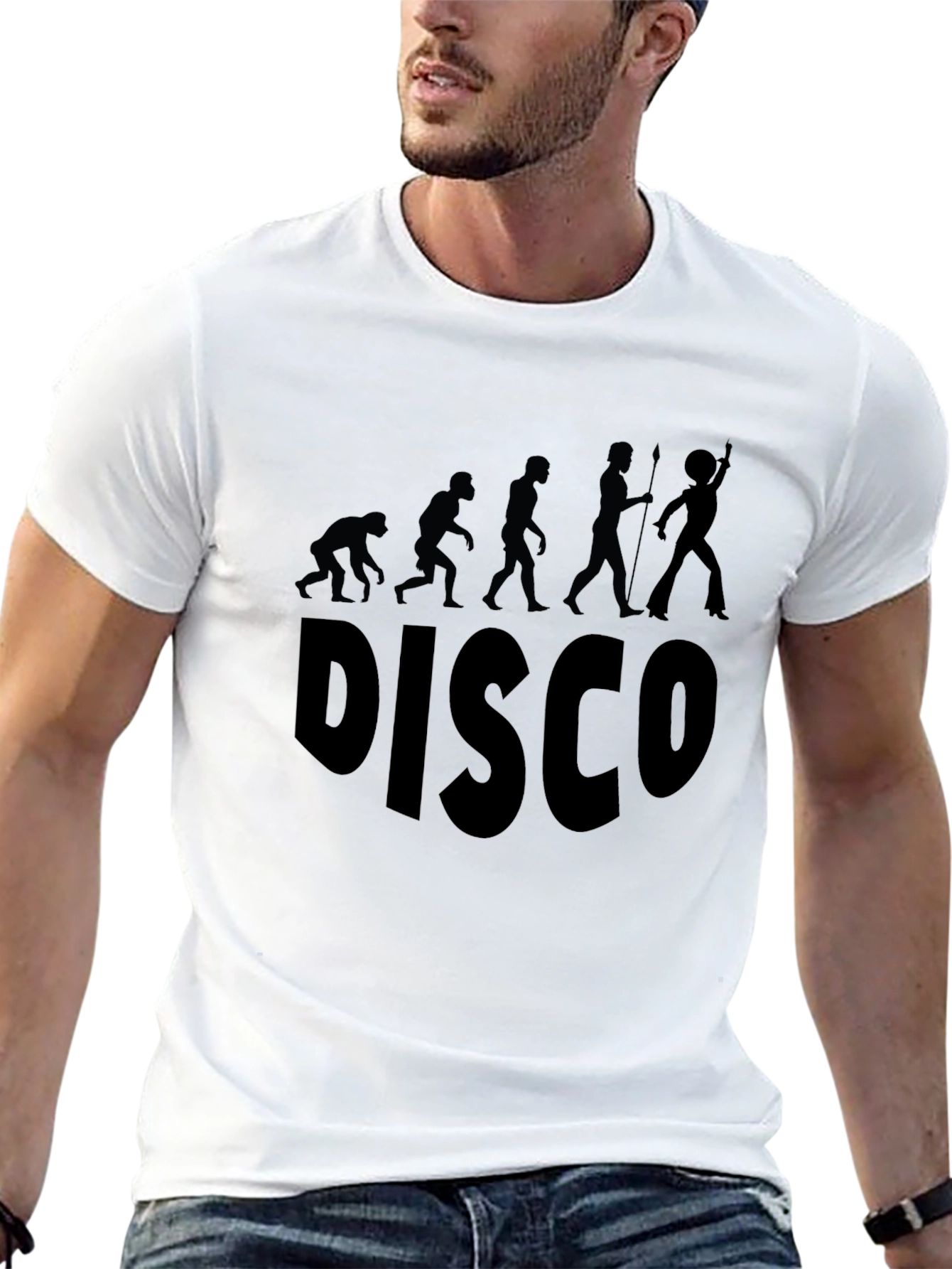 Disco Evolution Graphic T-Shirt - Black Cotton Tee