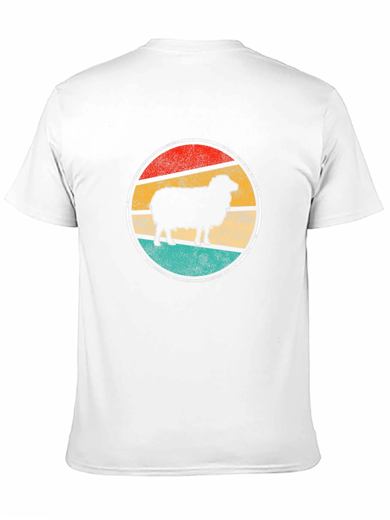 Retro Sheep Graphic Tee - Black Cotton T-Shirt