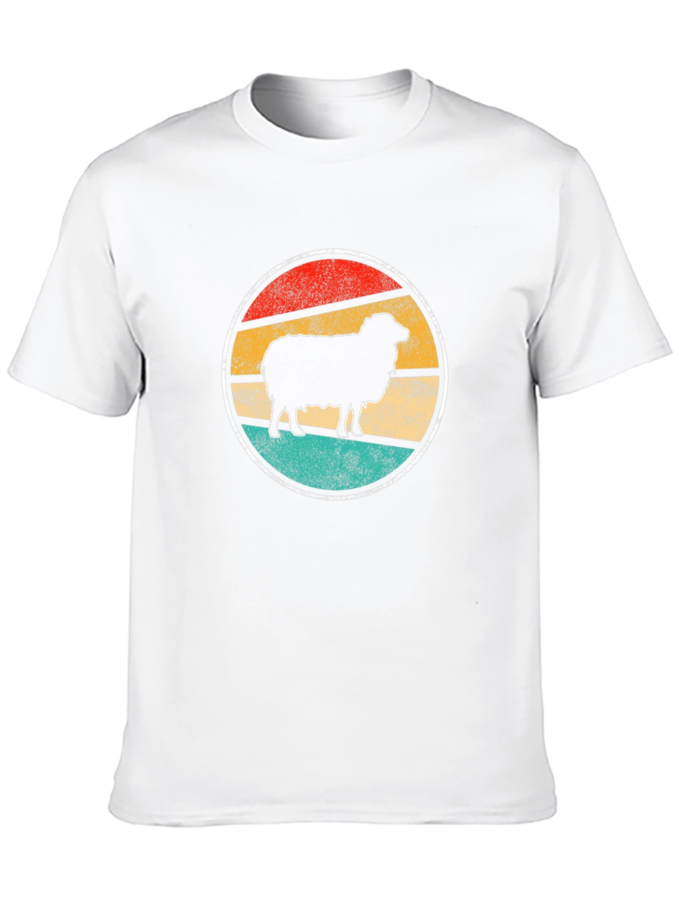 Retro Sheep Graphic Tee - Black Cotton T-Shirt