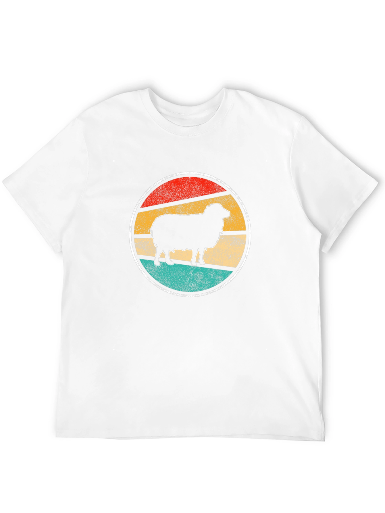 Retro Sheep Graphic Tee - Black Cotton T-Shirt