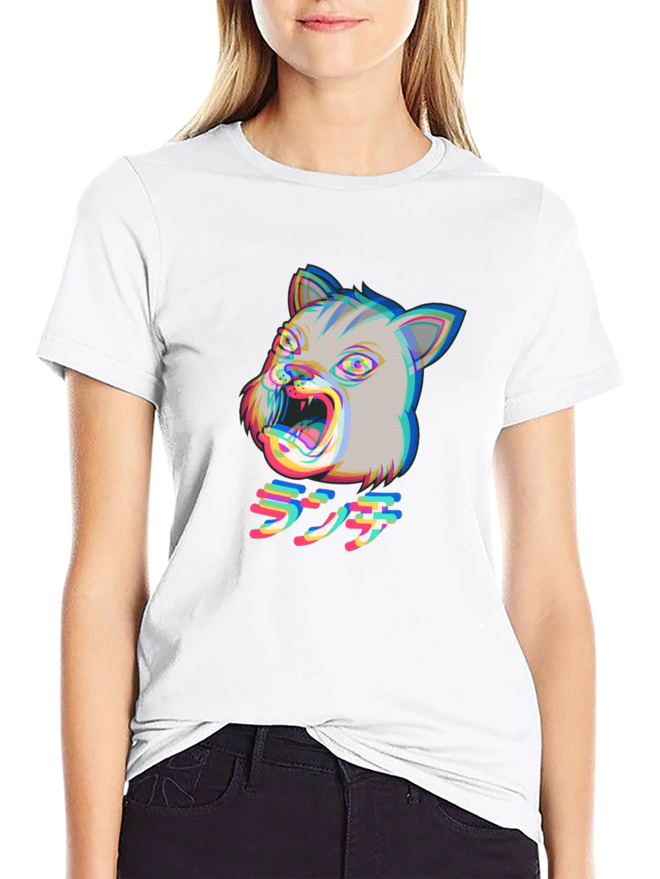 Glitch Cat Tee - Anime Style
