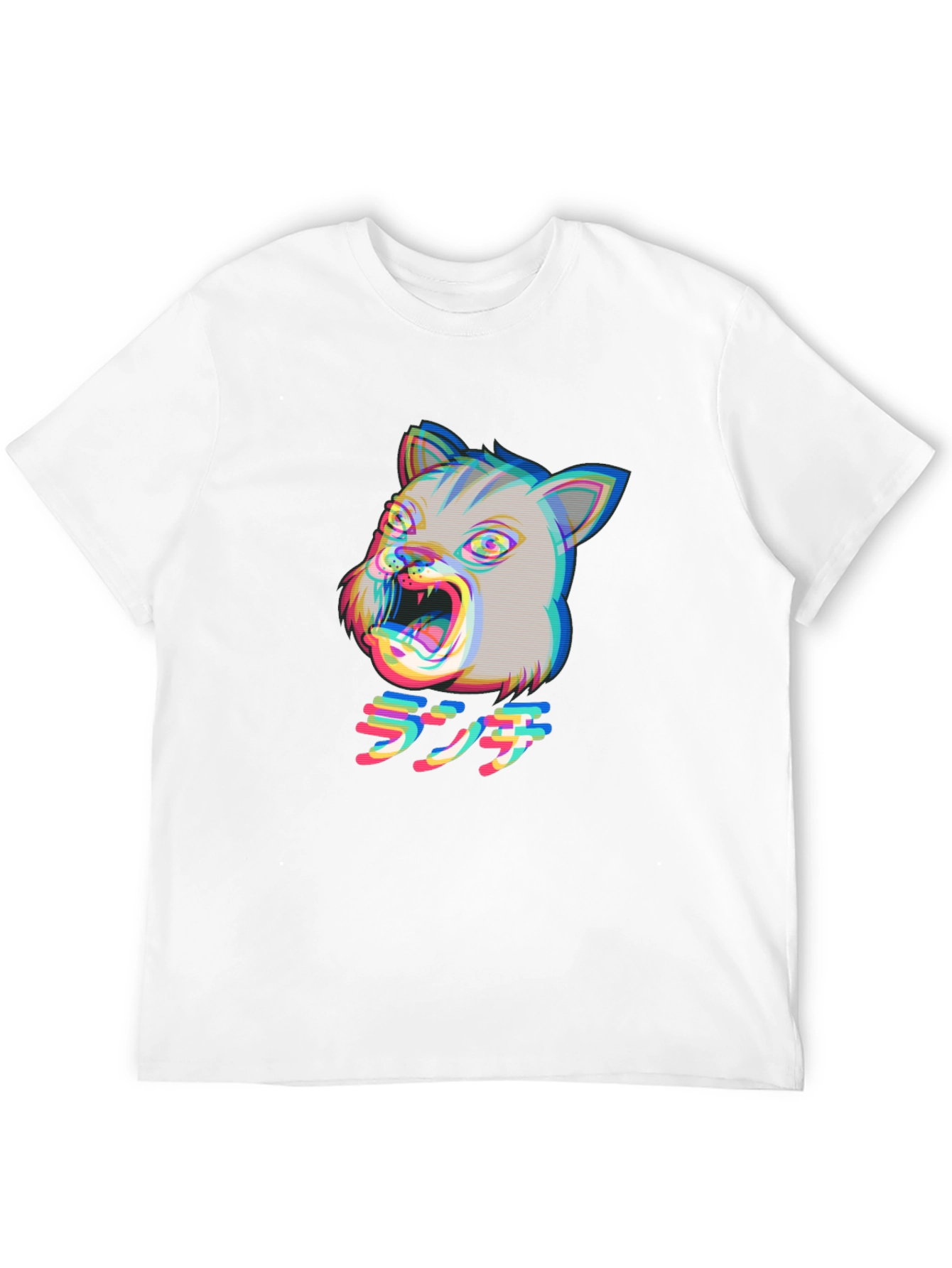 Glitch Cat Tee - Anime Style