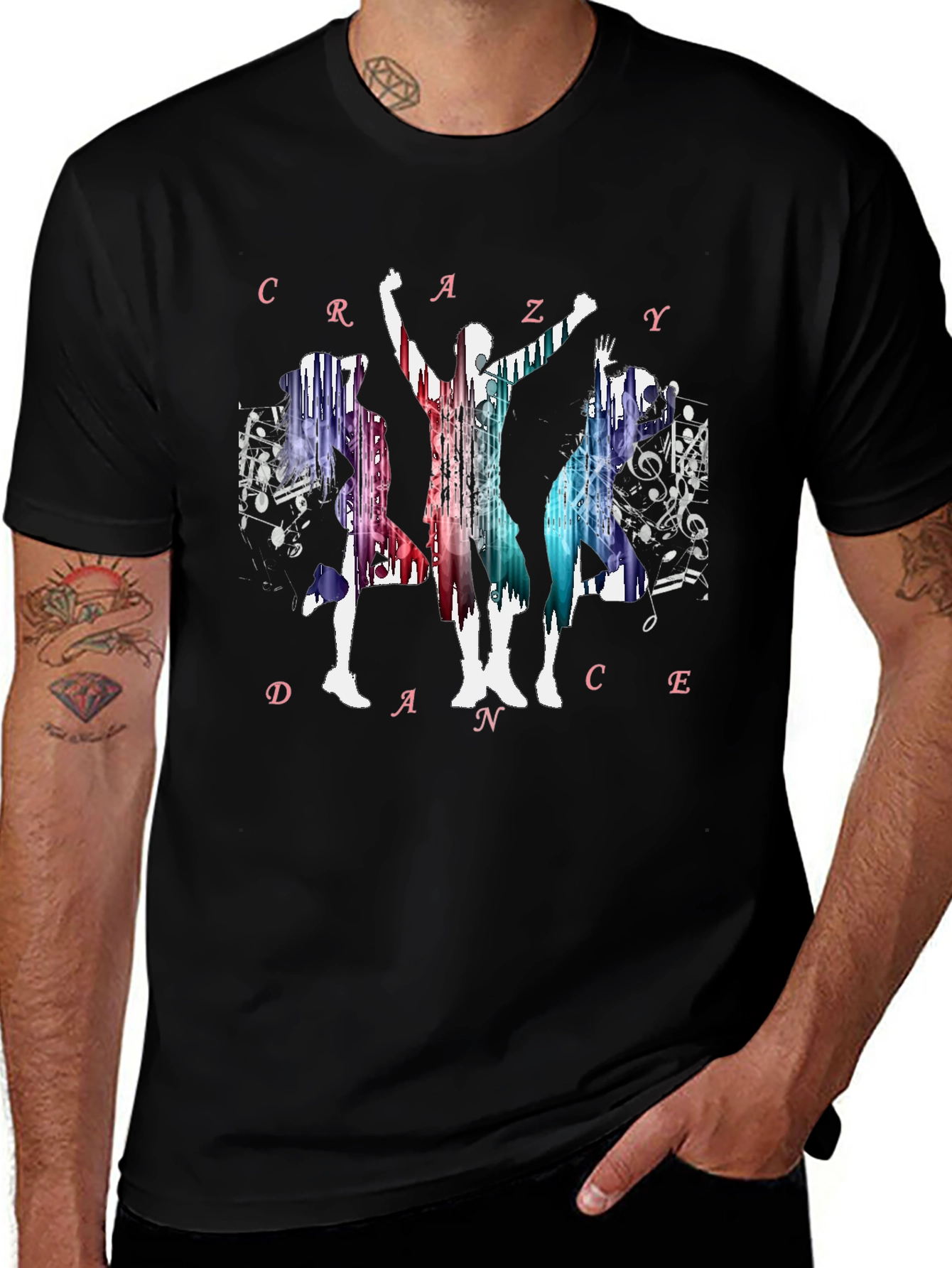 Crazy Dance Graphic T-Shirt - Black