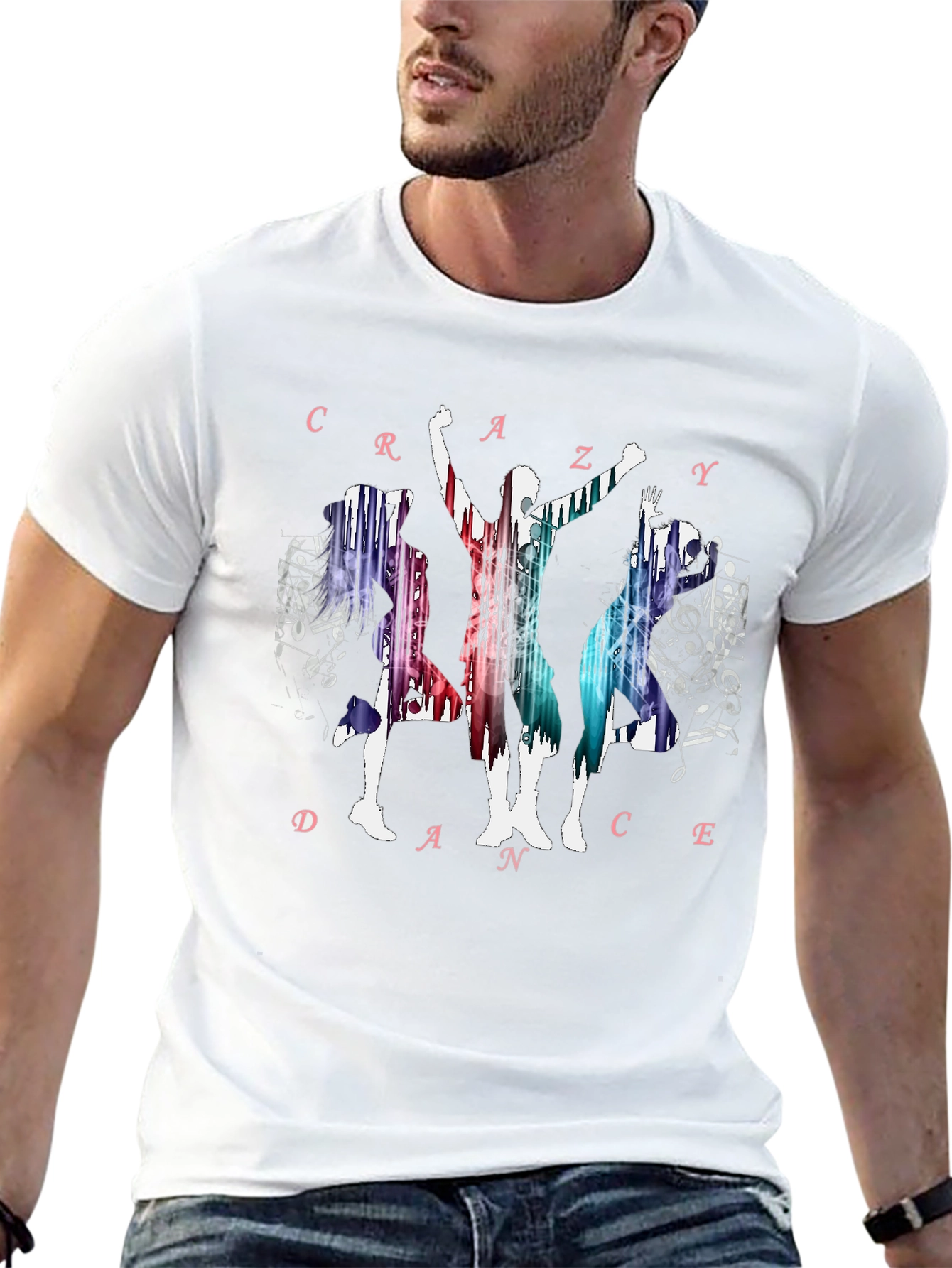 Crazy Dance Graphic T-Shirt - Black
