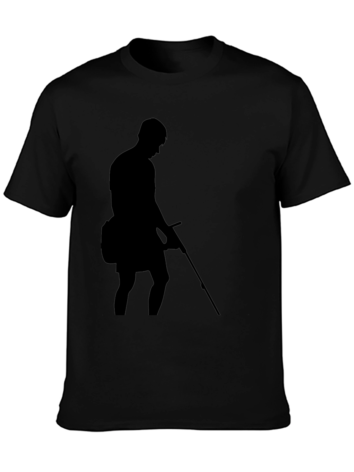 Black T-Shirt with Silhouette Design