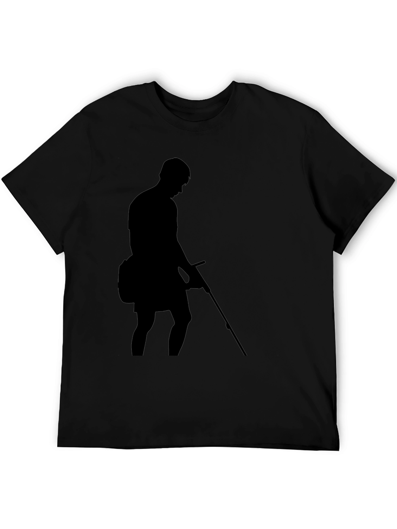Black T-Shirt with Silhouette Design