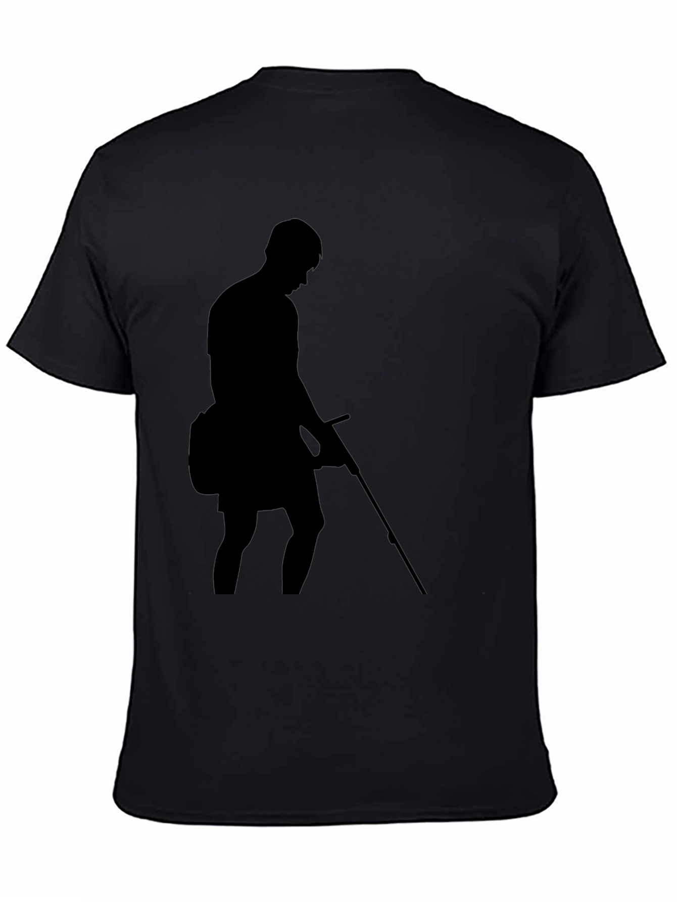 Black T-Shirt with Silhouette Design