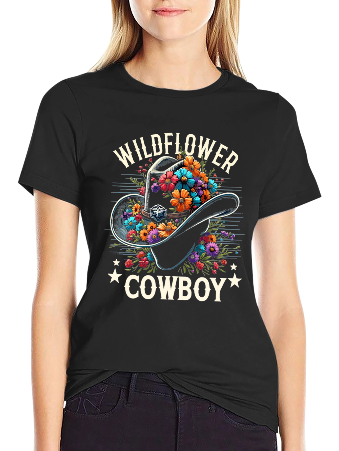 Wildflower Cowboy Graphic Tee - Western Style