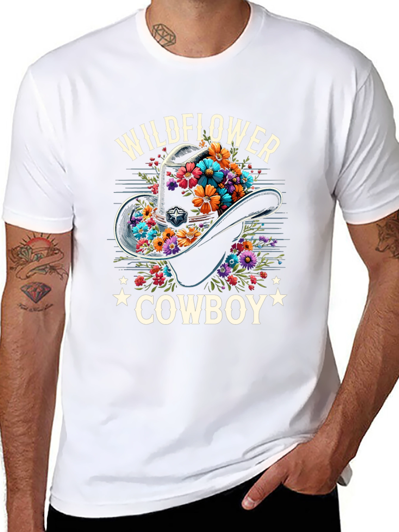 Wildflower Cowboy Graphic Tee - Western Style