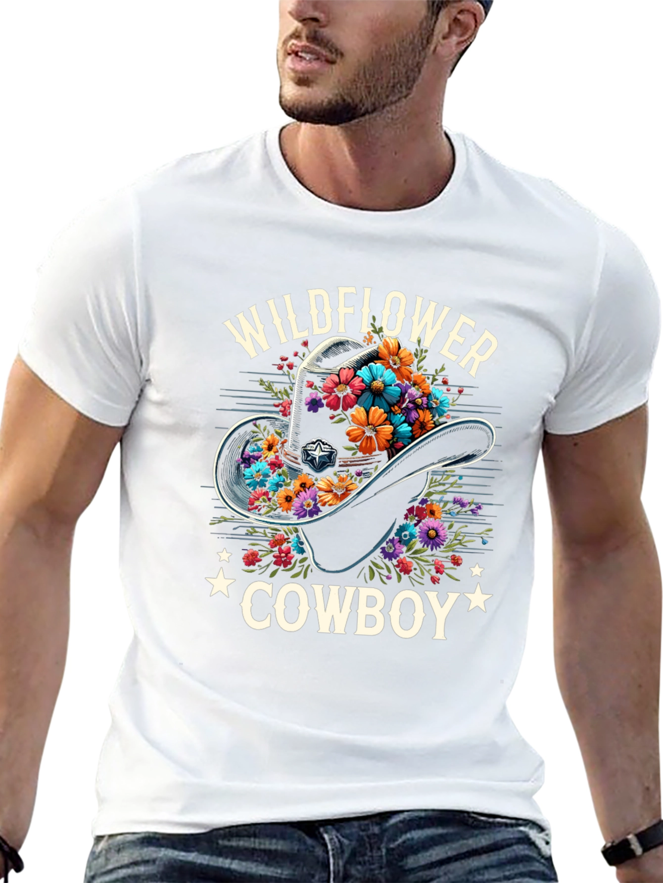 Wildflower Cowboy Graphic Tee - Western Style