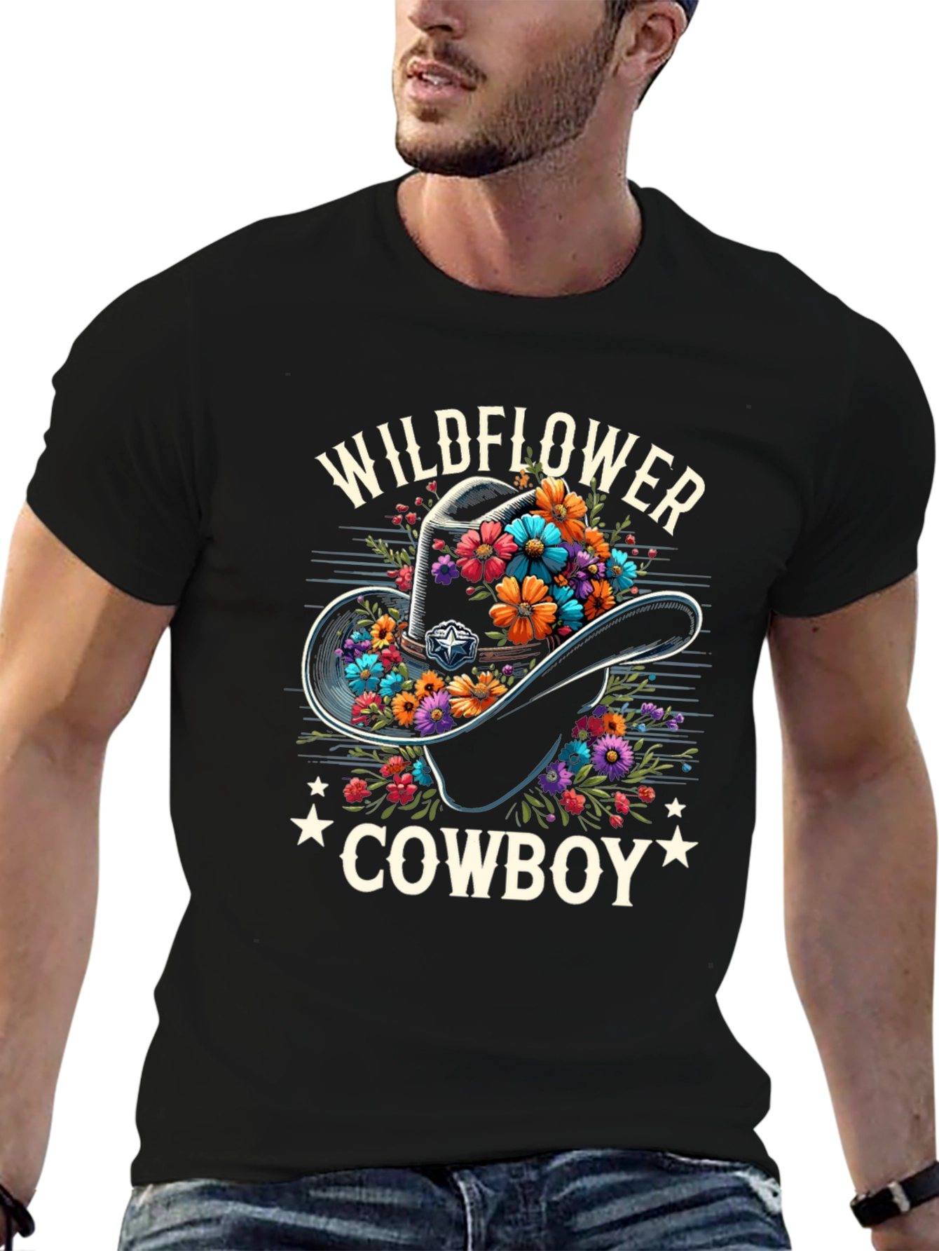 Wildflower Cowboy Graphic Tee - Western Style