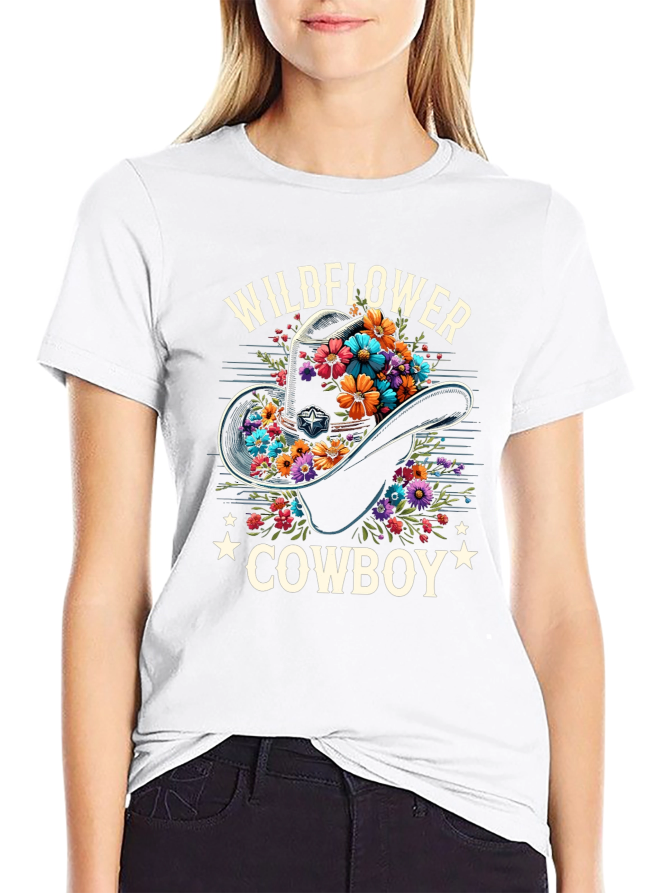 Wildflower Cowboy Graphic Tee - Western Style