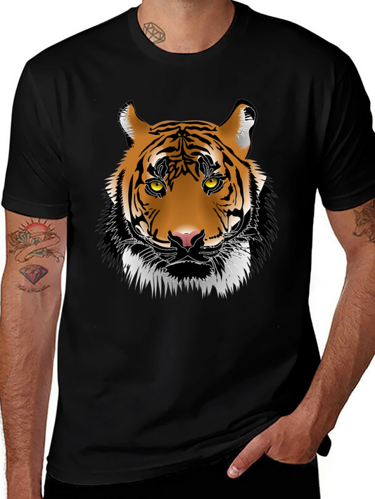 Cool Tiger Graphic Print Black T-Shirt