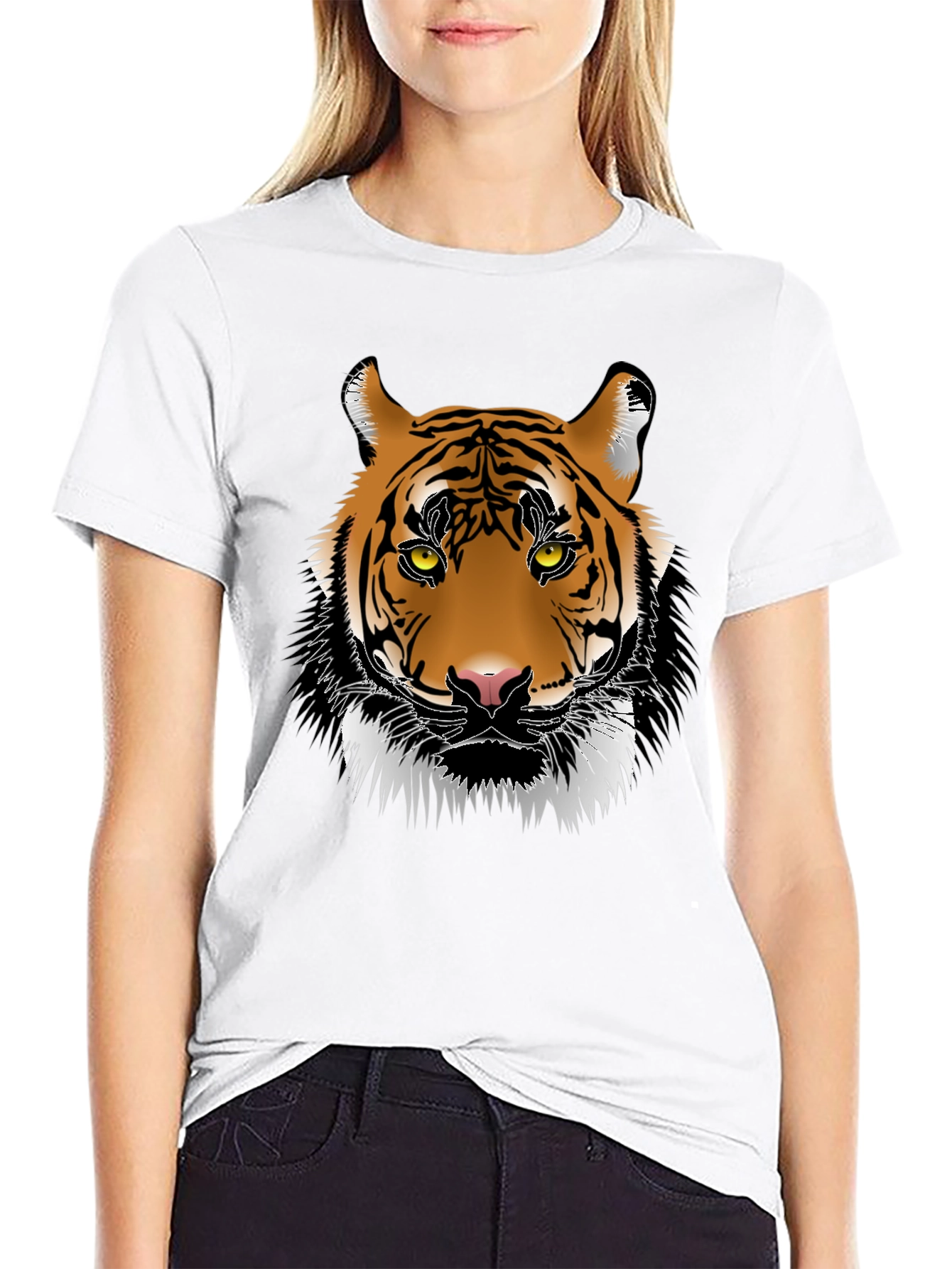 Cool Tiger Graphic Print Black T-Shirt