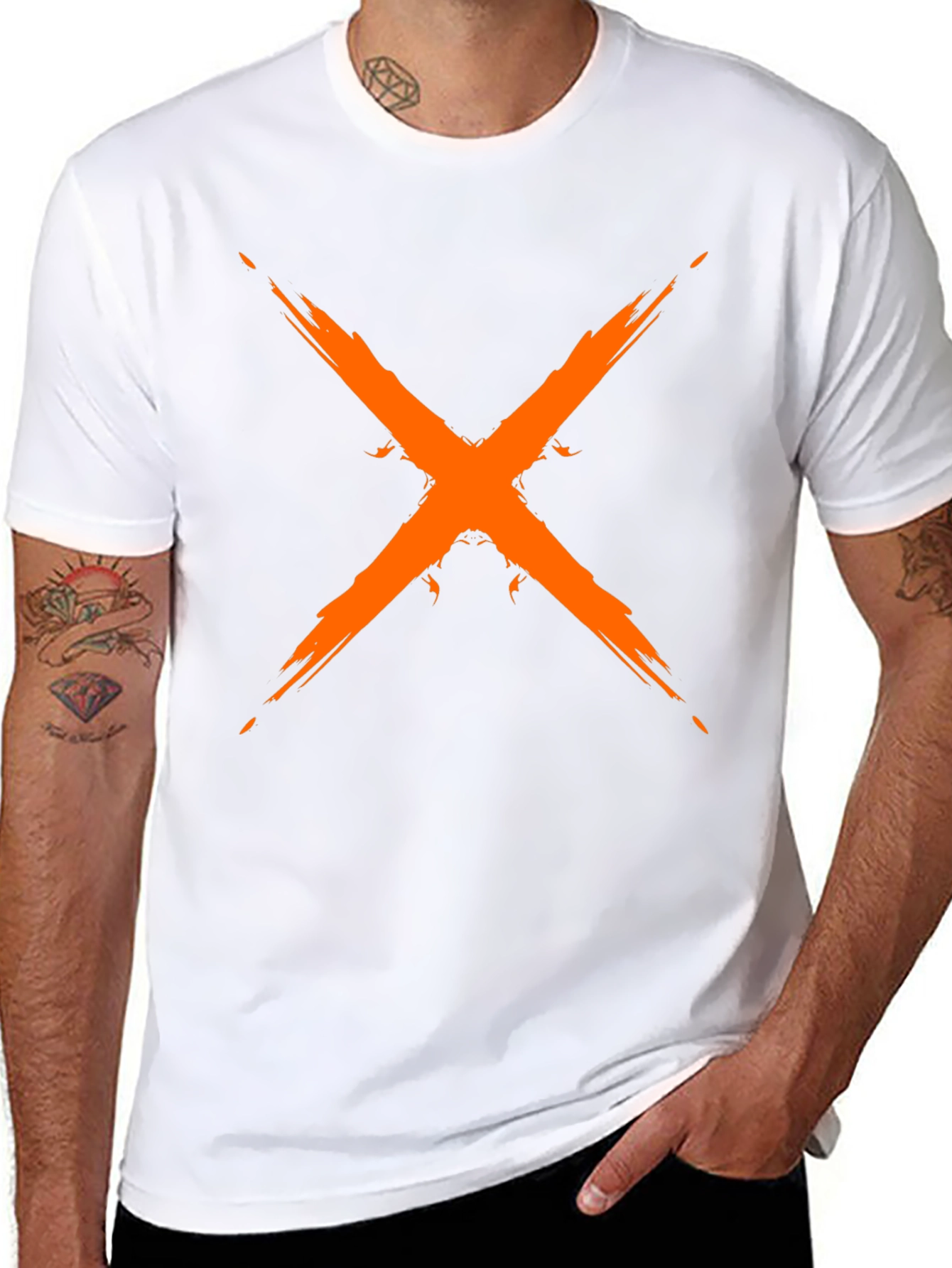 Edgy X Graphic Tee - Black Cotton Blend