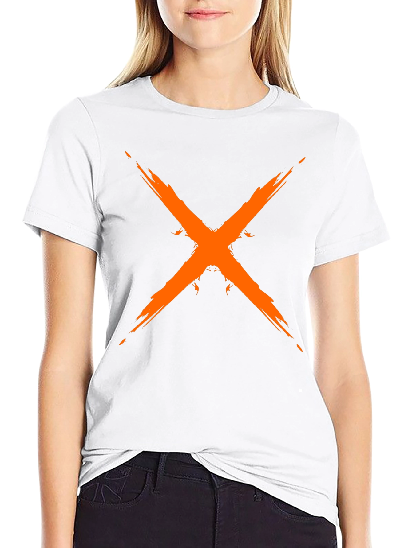 Edgy X Graphic Tee - Black Cotton Blend