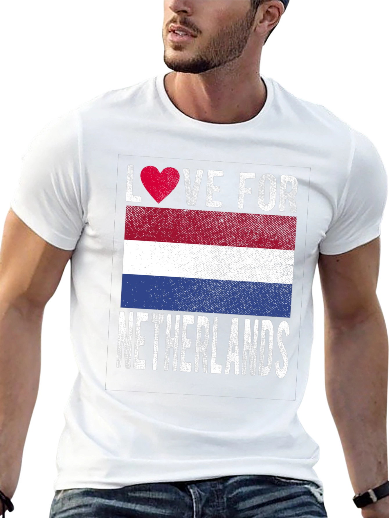 Love for Netherlands T-Shirt Flag Heart Design