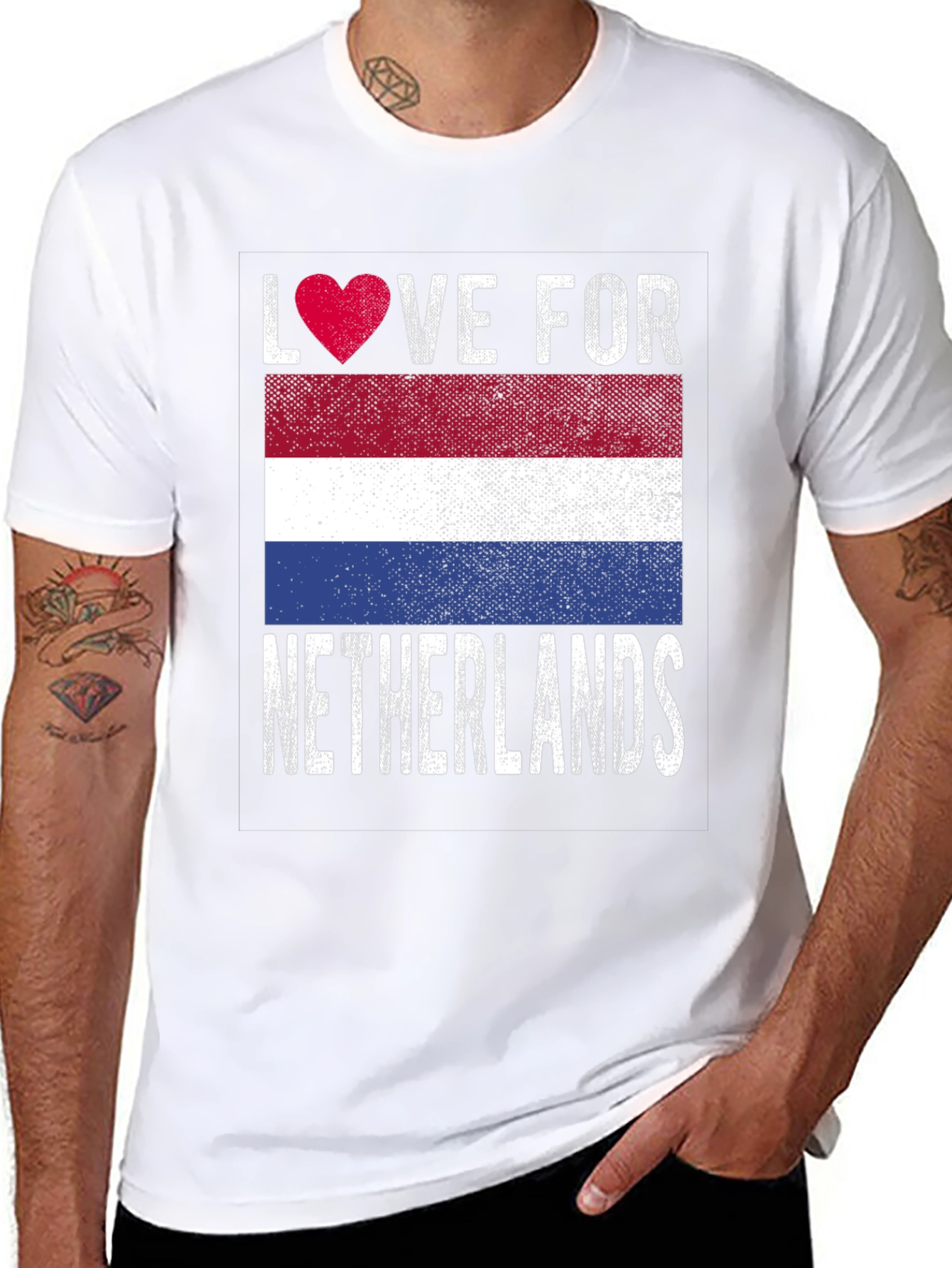 Love for Netherlands T-Shirt Flag Heart Design