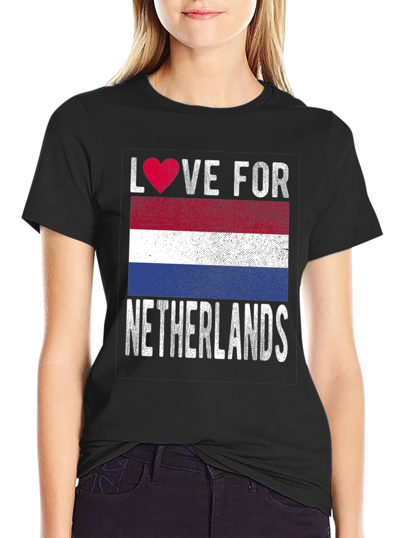 Love for Netherlands T-Shirt Flag Heart Design