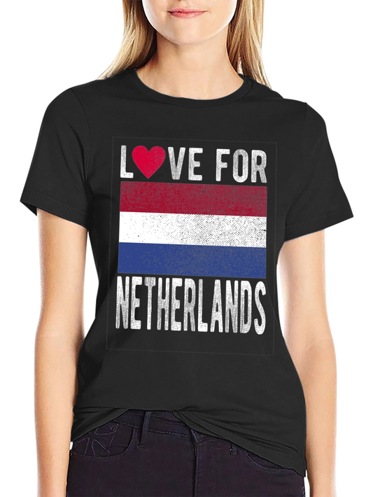 Love for Netherlands T-Shirt Flag Heart Design