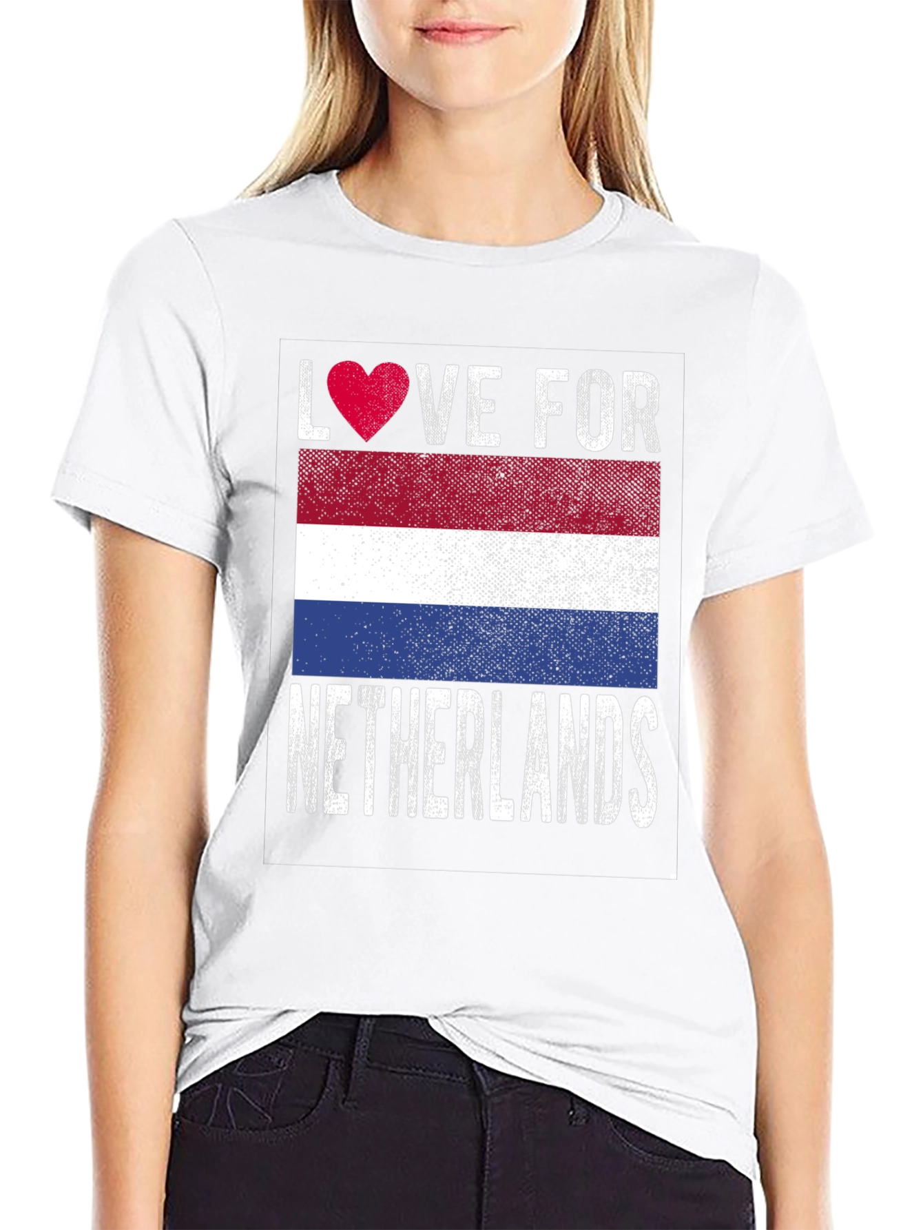 Love for Netherlands T-Shirt Flag Heart Design