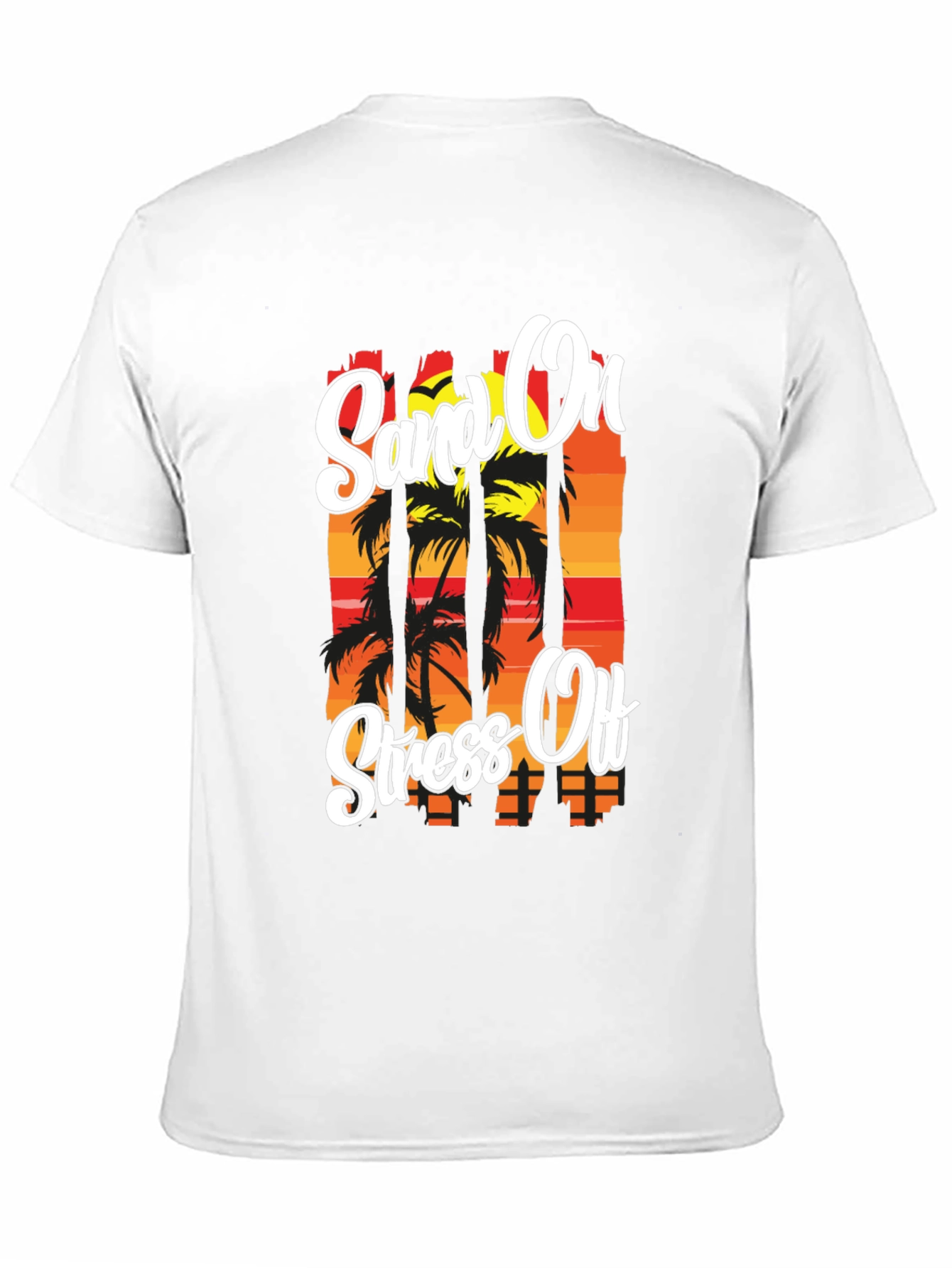 Sand On Stress Off Graphic T-Shirt Black