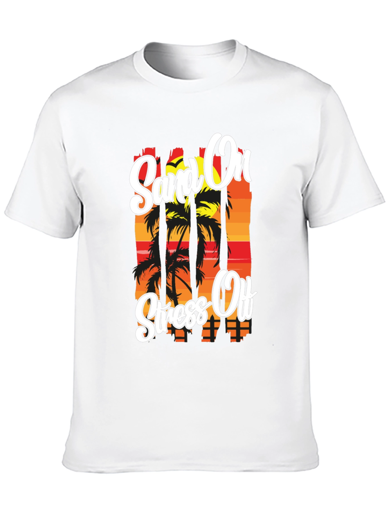 Sand On Stress Off Graphic T-Shirt Black