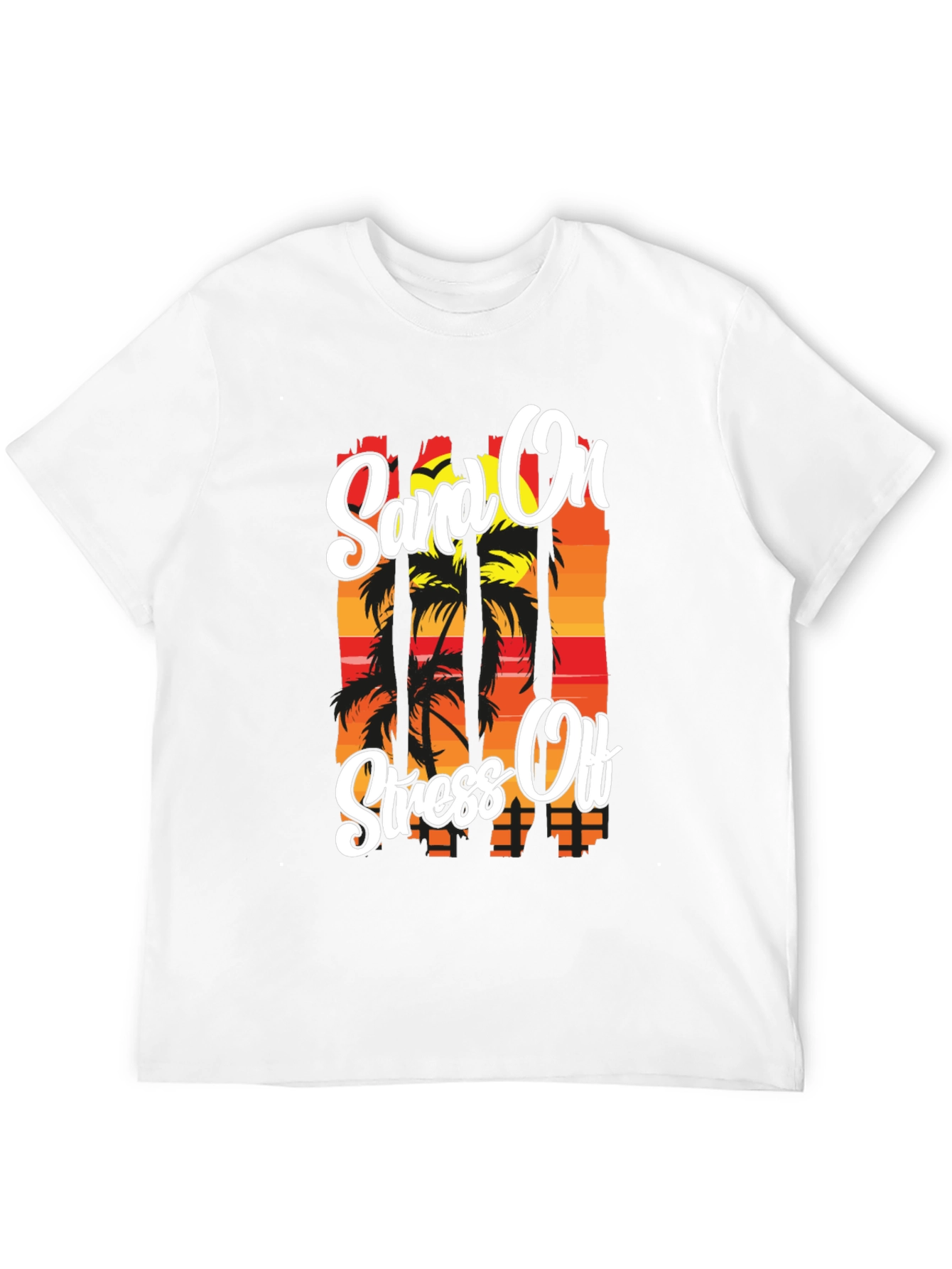 Sand On Stress Off Graphic T-Shirt Black