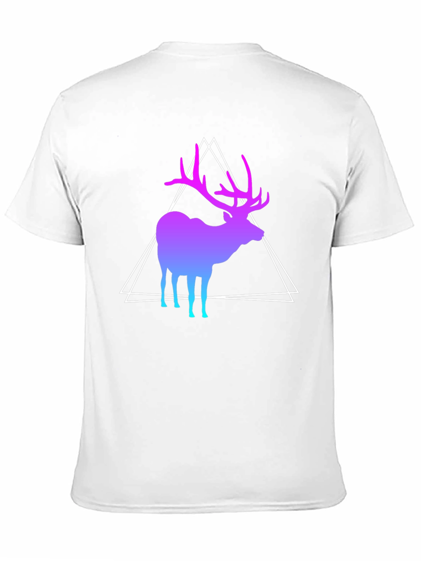 Gradient Deer Graphic Tee - Modern Geometric Design