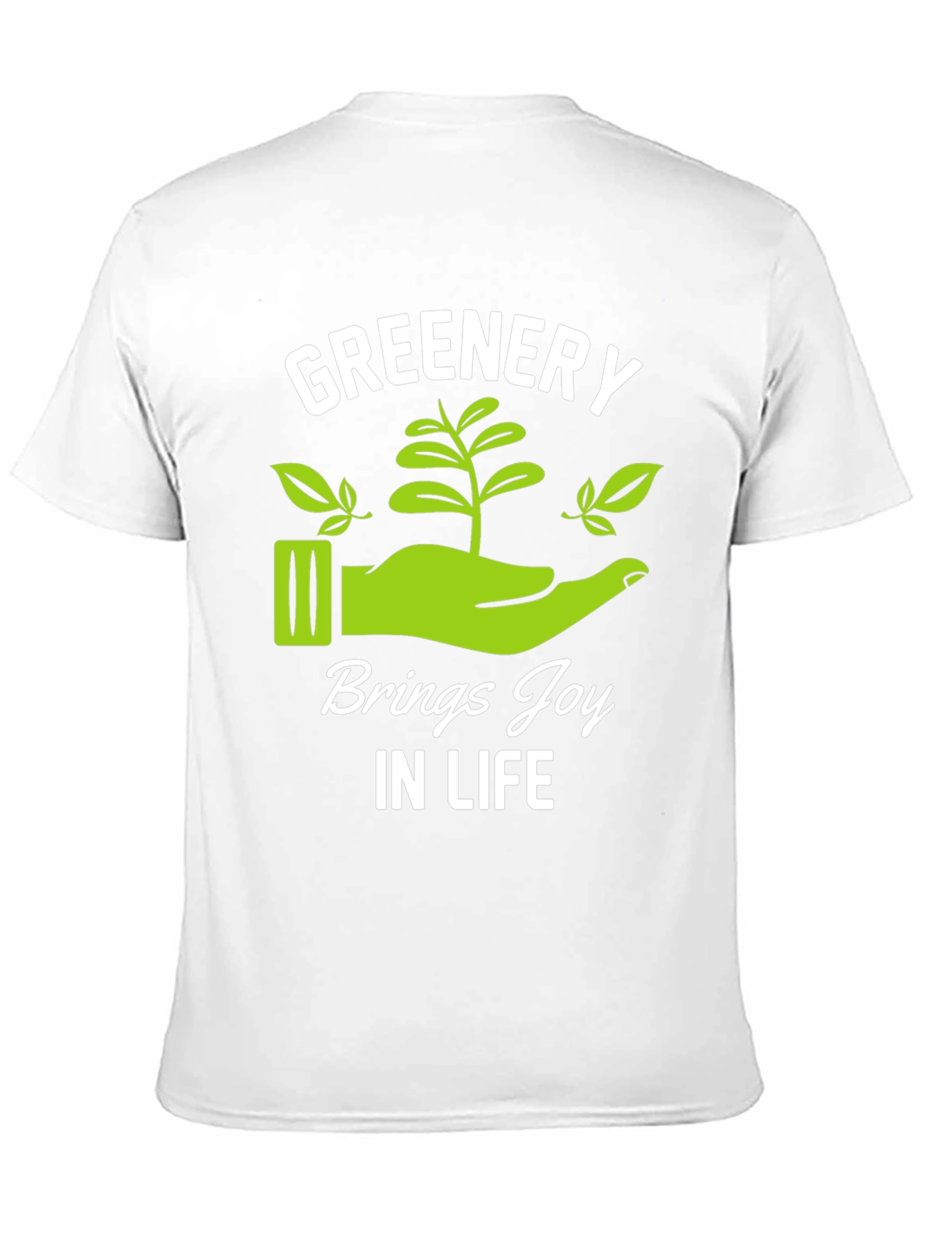 Greenery Brings Joy Black Graphic T-Shirt