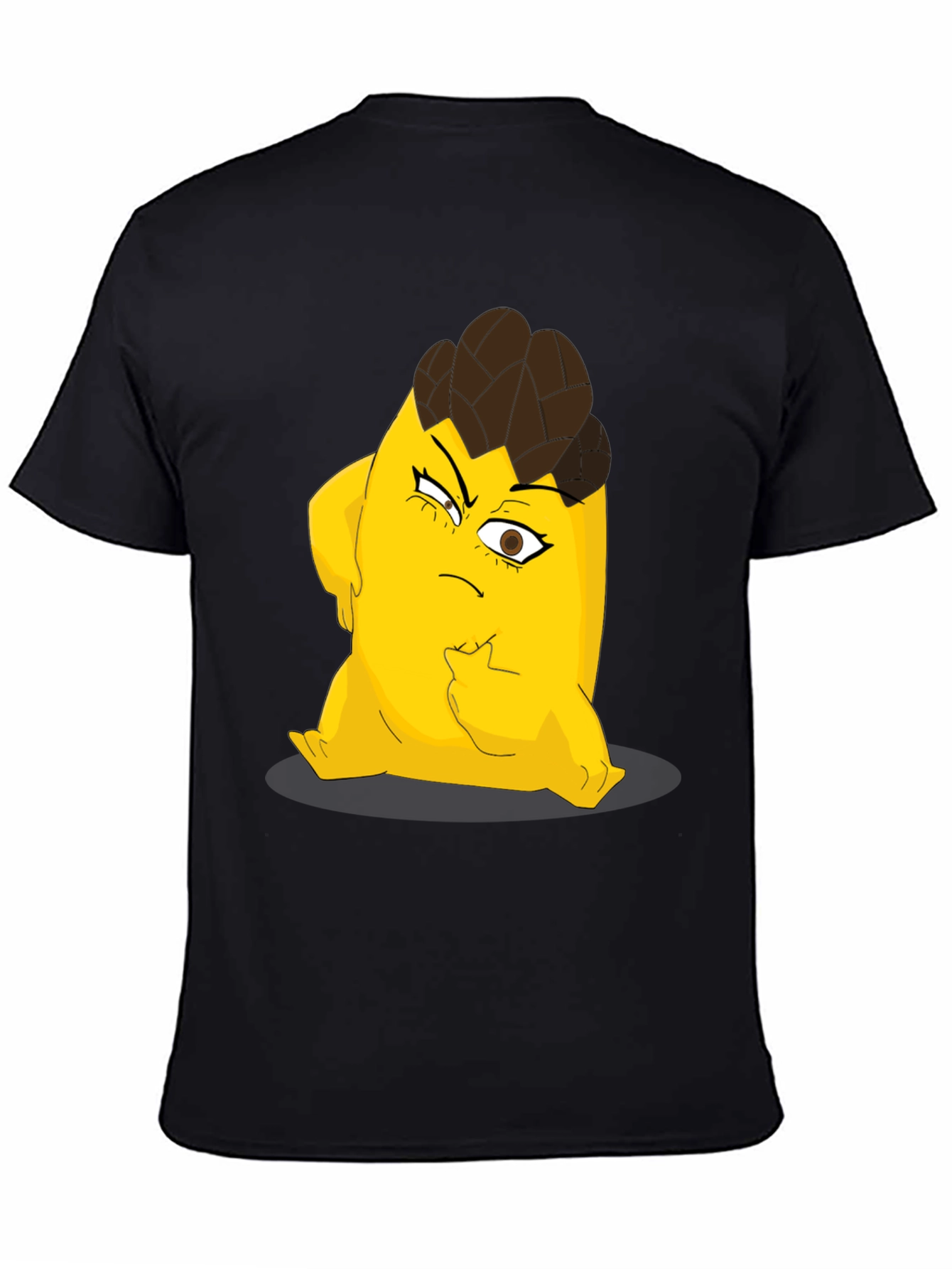 Cartoon Character Graphic Tee - Black