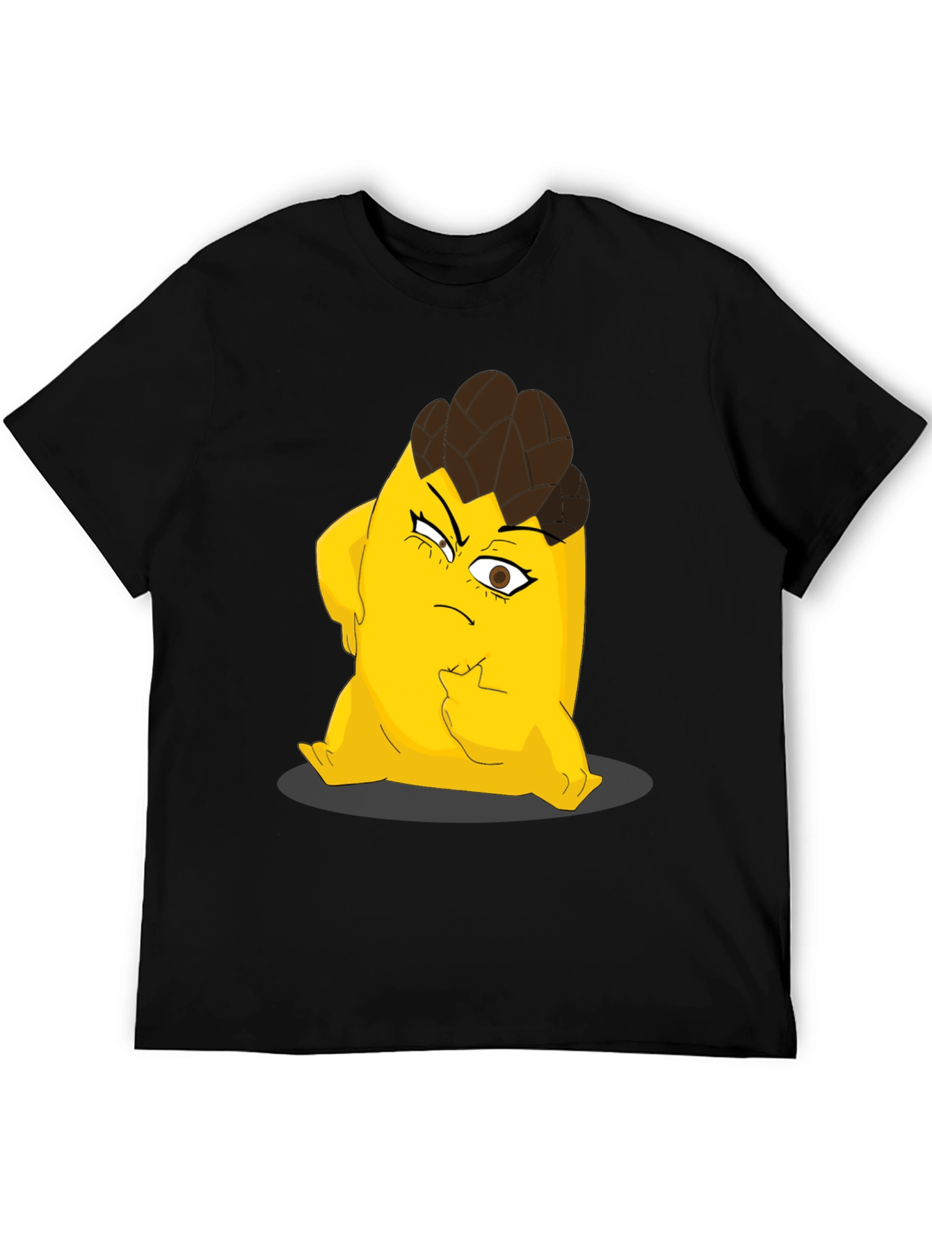 Cartoon Character Graphic Tee - Black