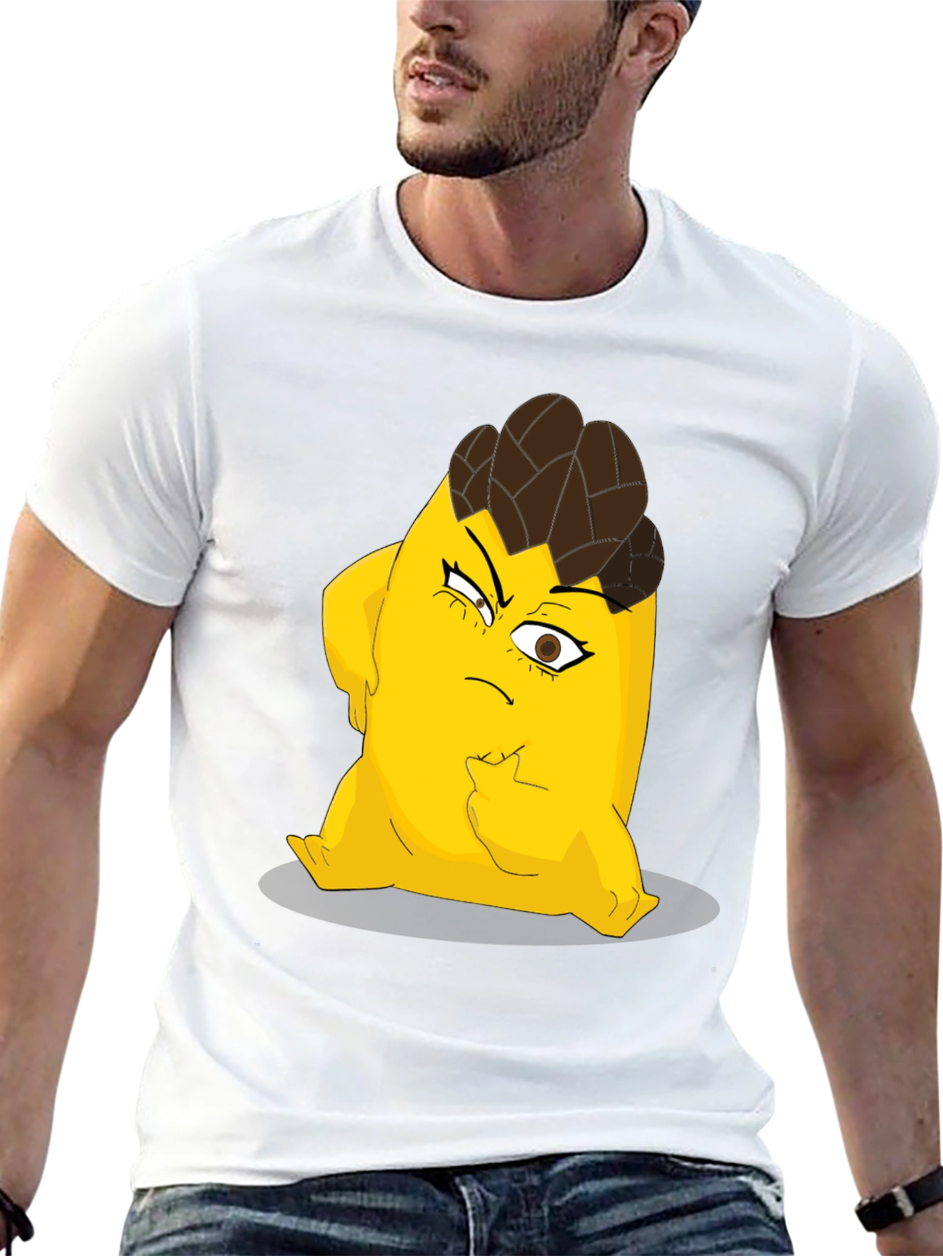 Cartoon Character Graphic Tee - Black