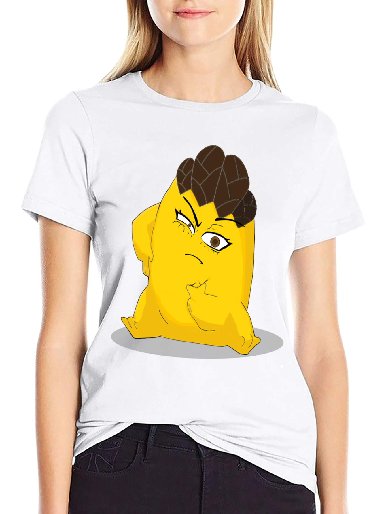 Cartoon Character Graphic Tee - Black