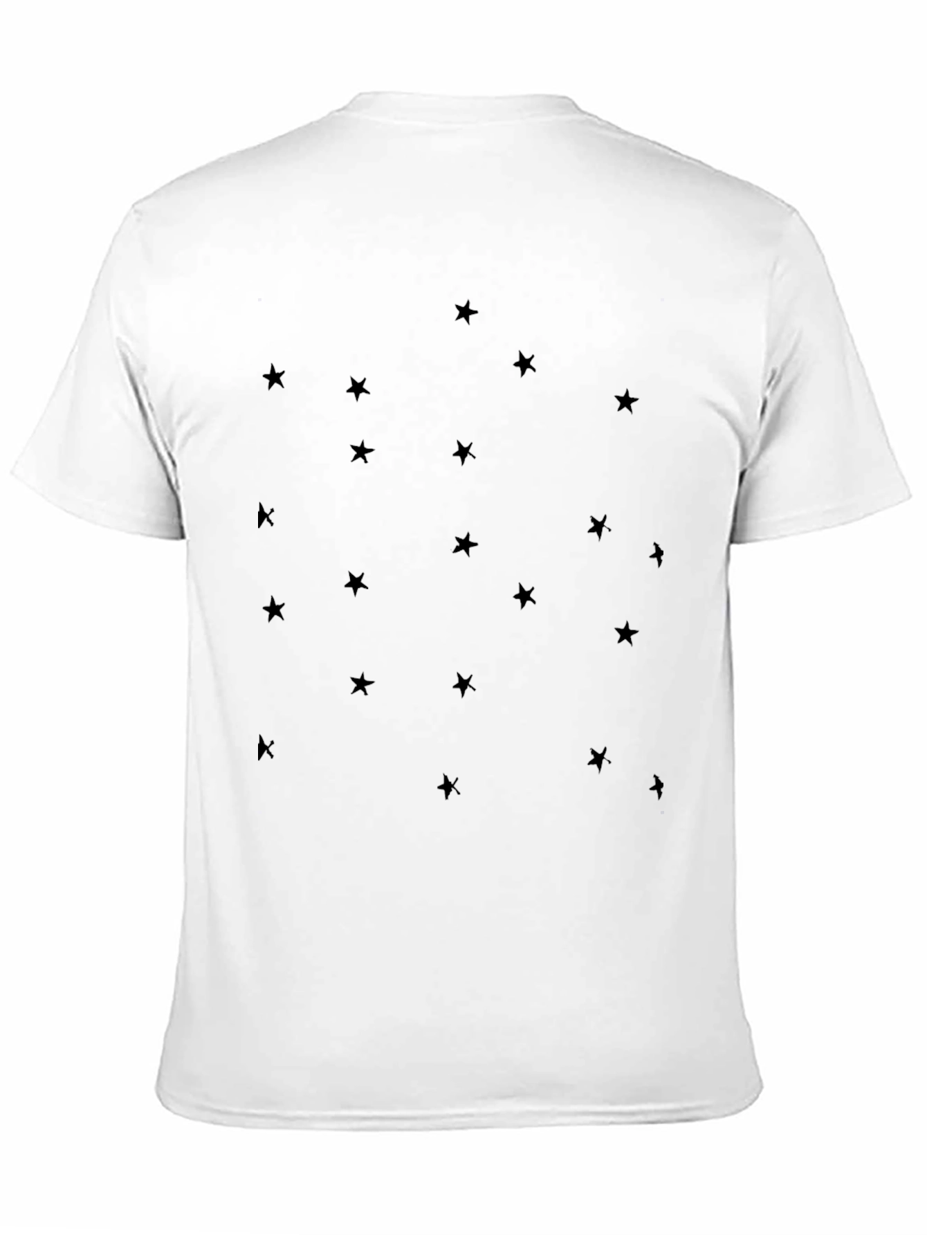 Mens Black Star Pattern Crew Neck T-Shirt