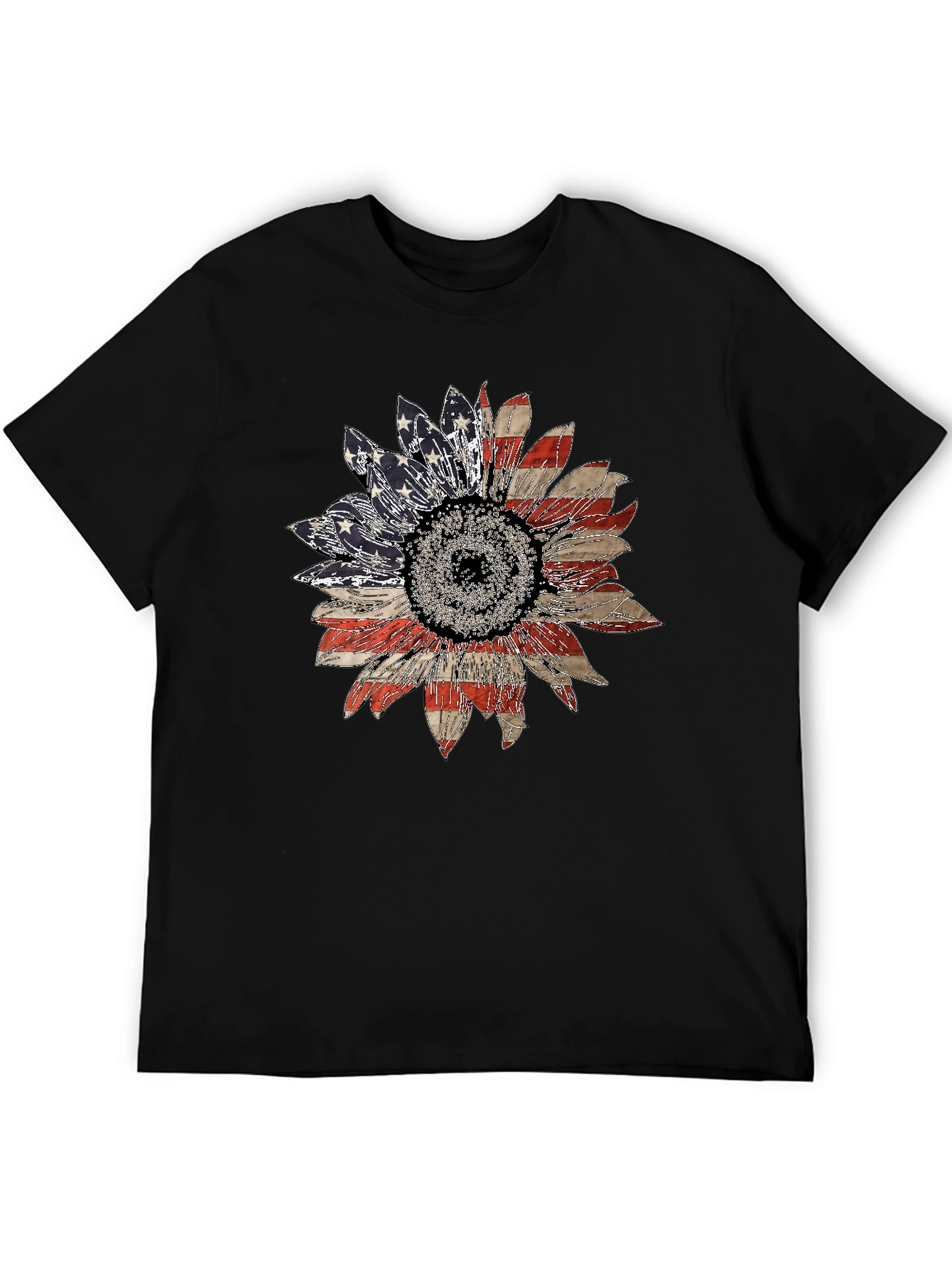 American Flag Sunflower Graphic Tee
