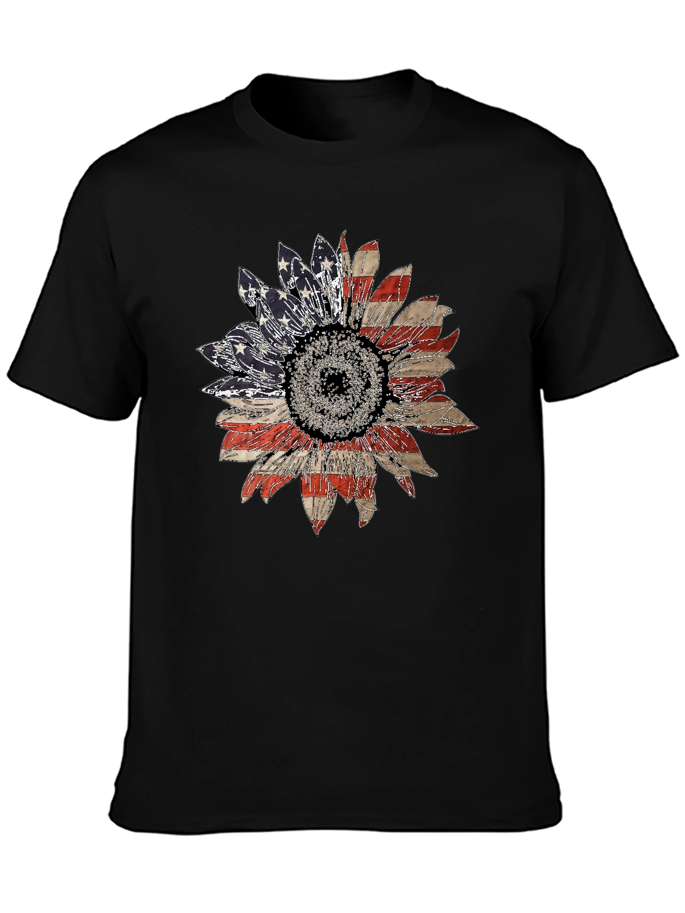 American Flag Sunflower Graphic Tee