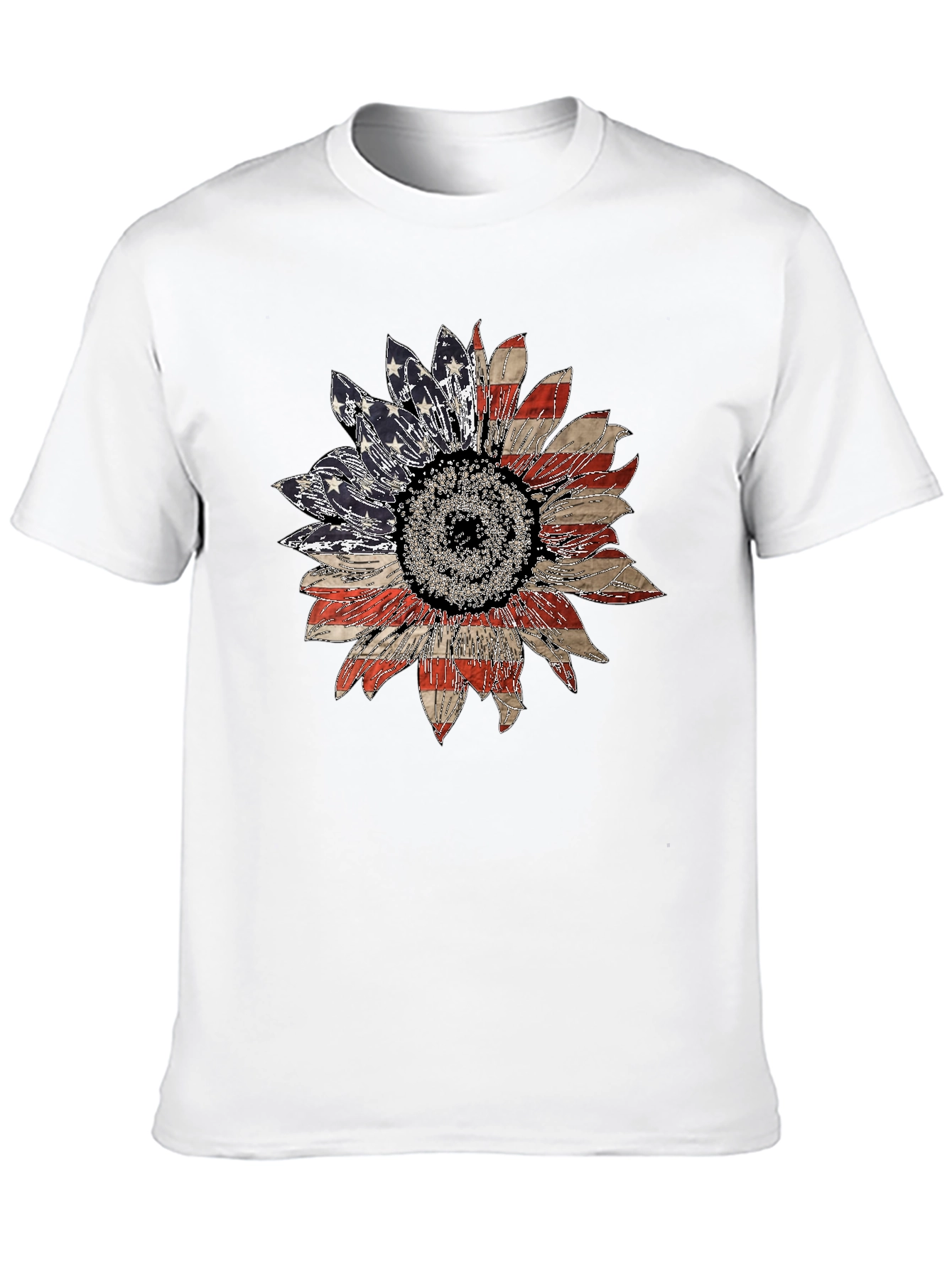 American Flag Sunflower Graphic Tee